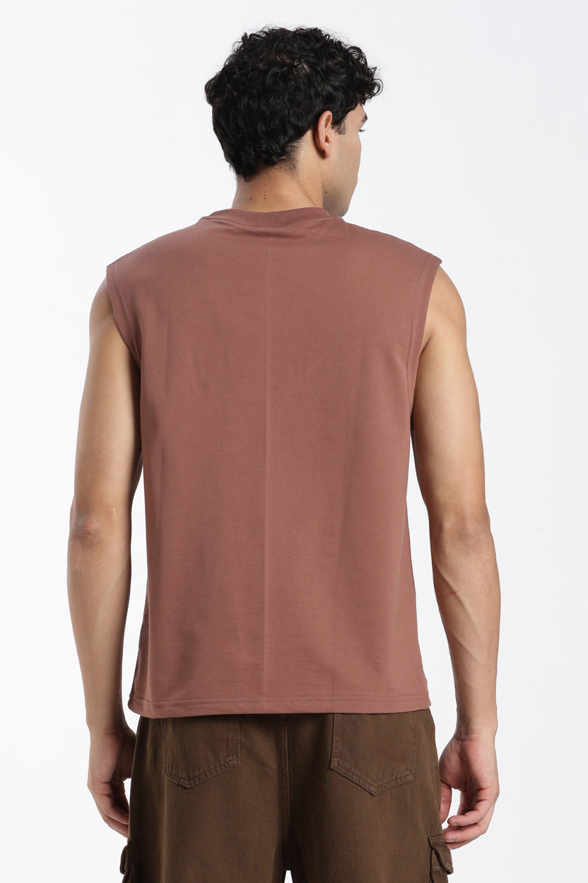 Brown Embossed Regular Fit T-Shirt For Men - Image 5