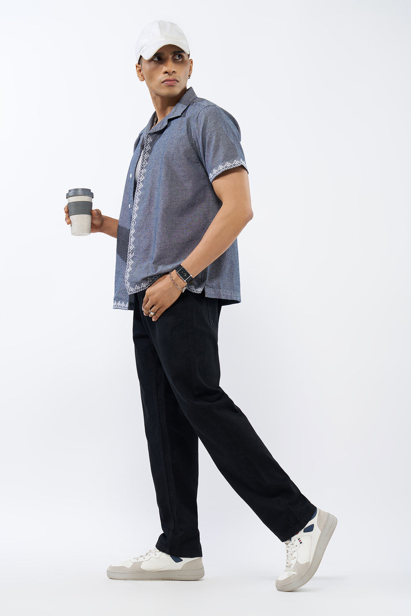 Black Solid Regular Fit Jeans For Men - Image 6