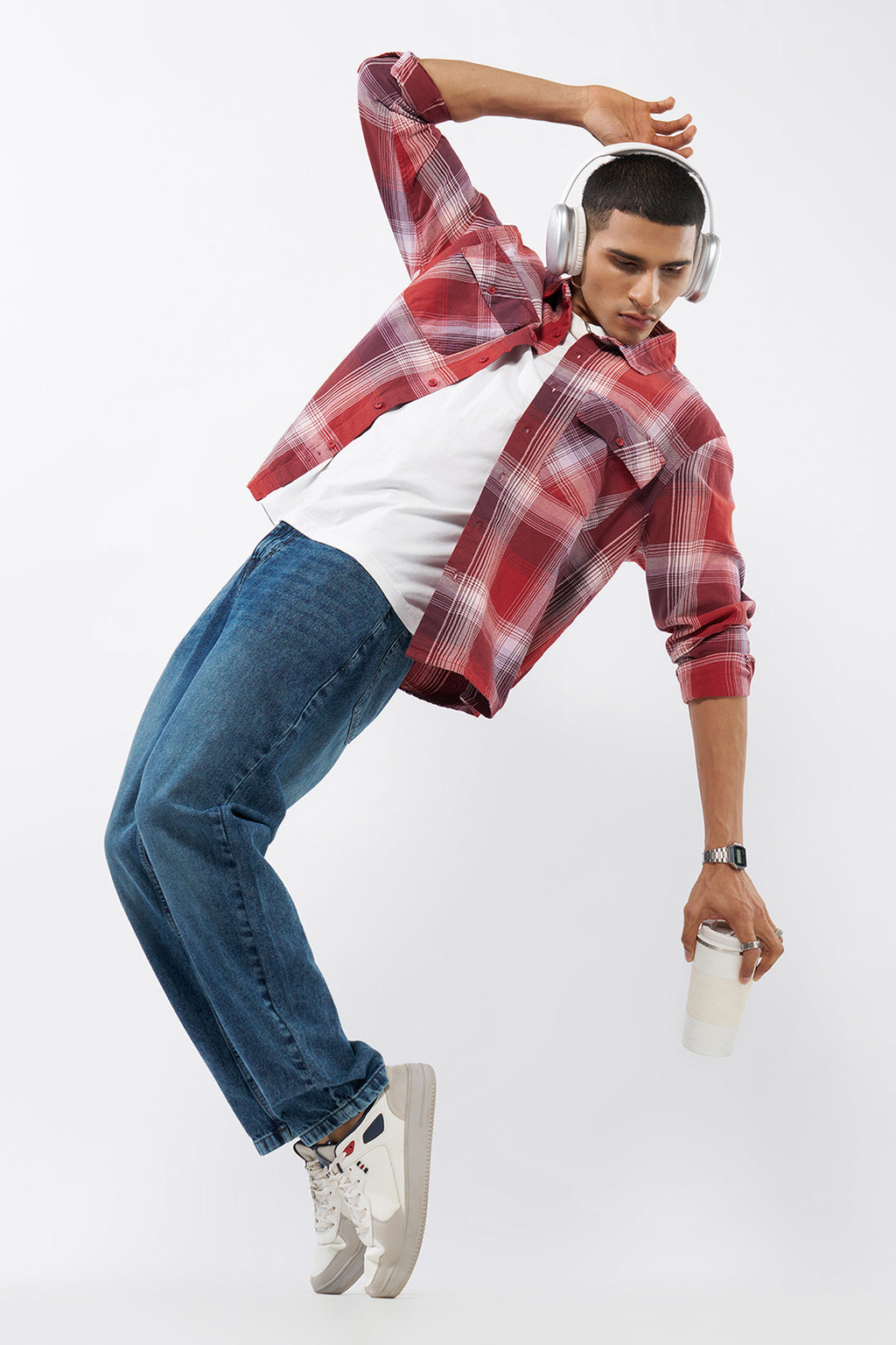 Blue Solid Regular Fit Jeans for Men - Image 5