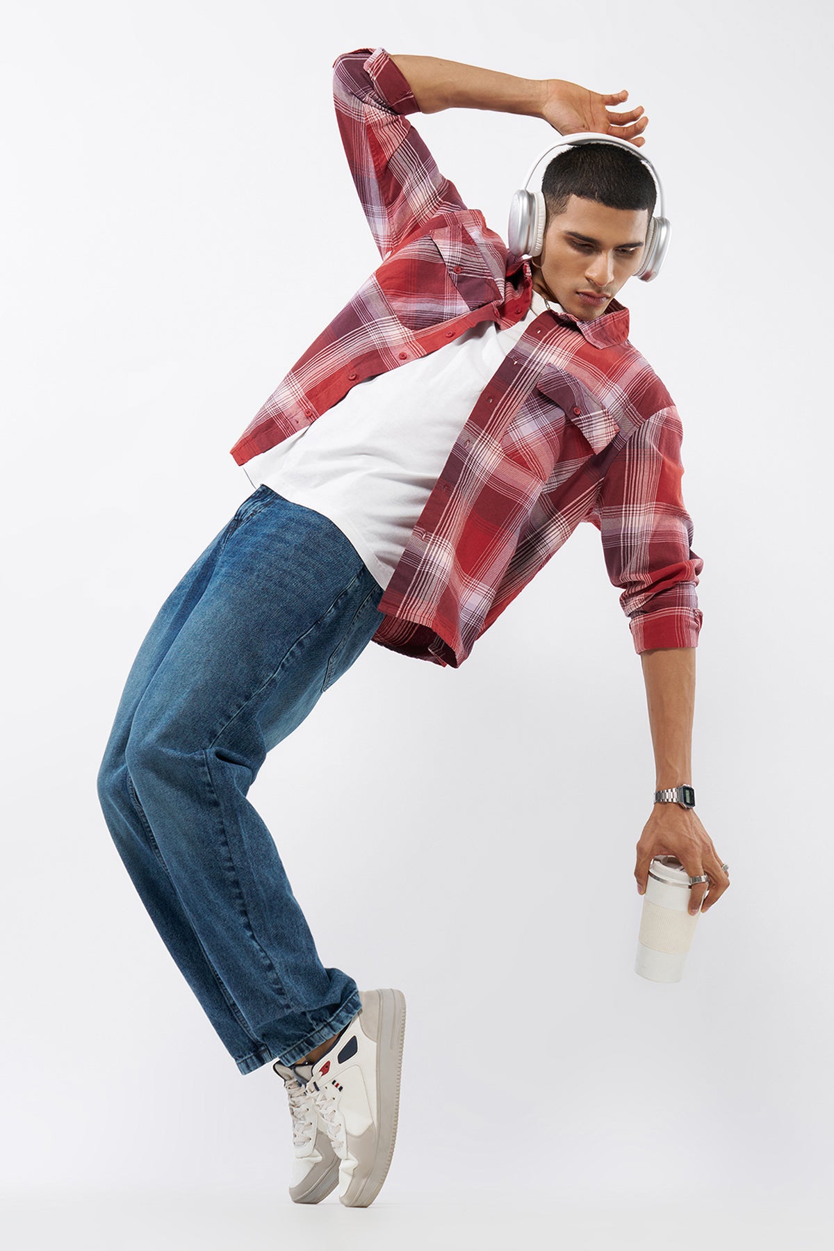 Blue Solid Regular Fit Jeans for Men - Image 5