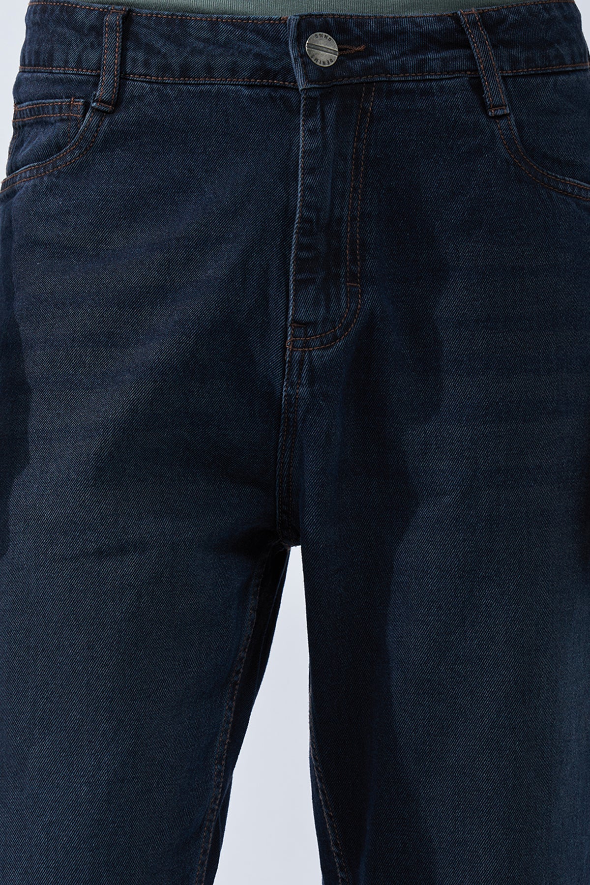 Dark Blue Washed Jeans for Men - Image 3