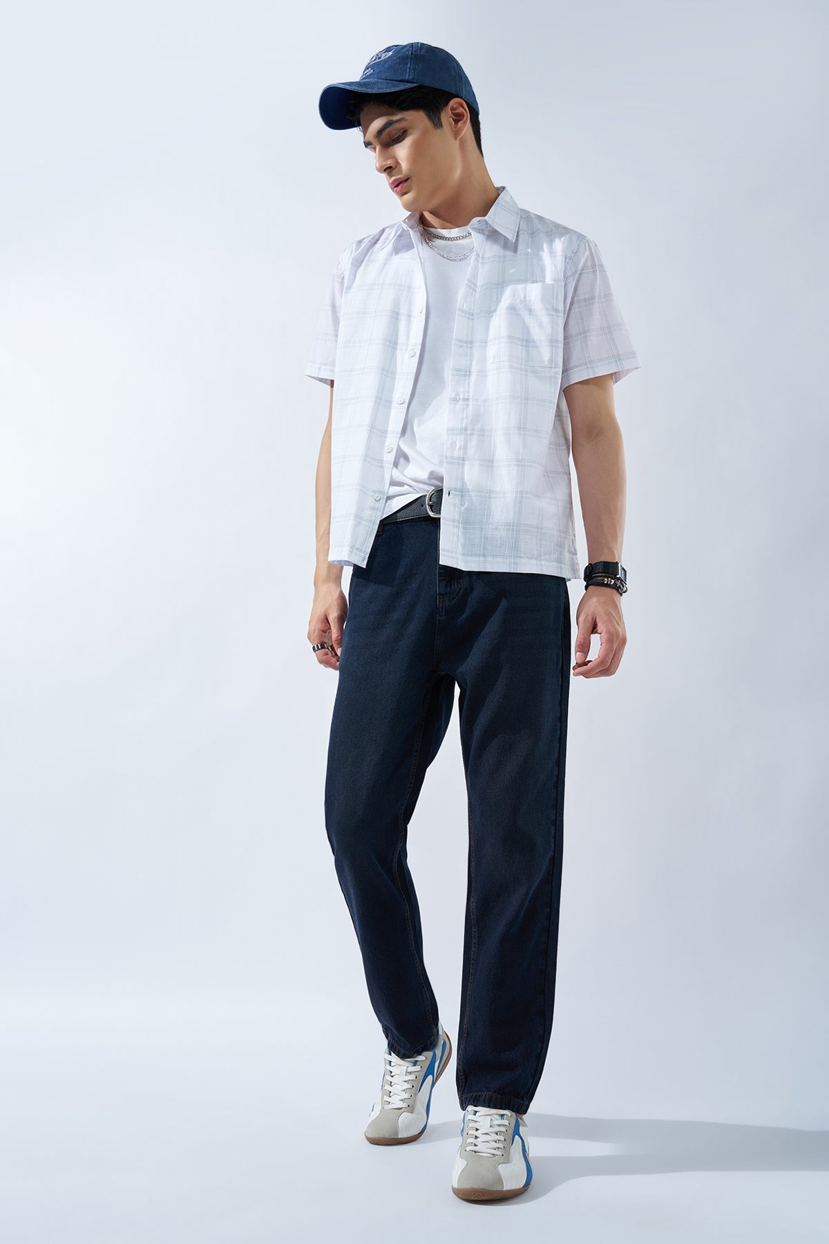 Dark Blue Washed Jeans for Men - Image 6