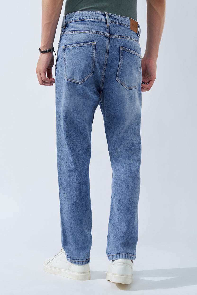 Light Blue Washed Jeans for Men - Image 5