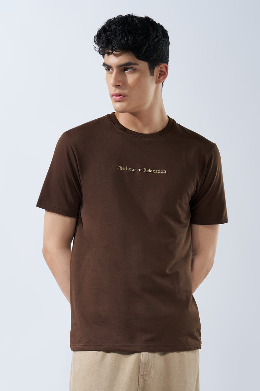 Brown Graphic T-Shirt for Men - Image 2