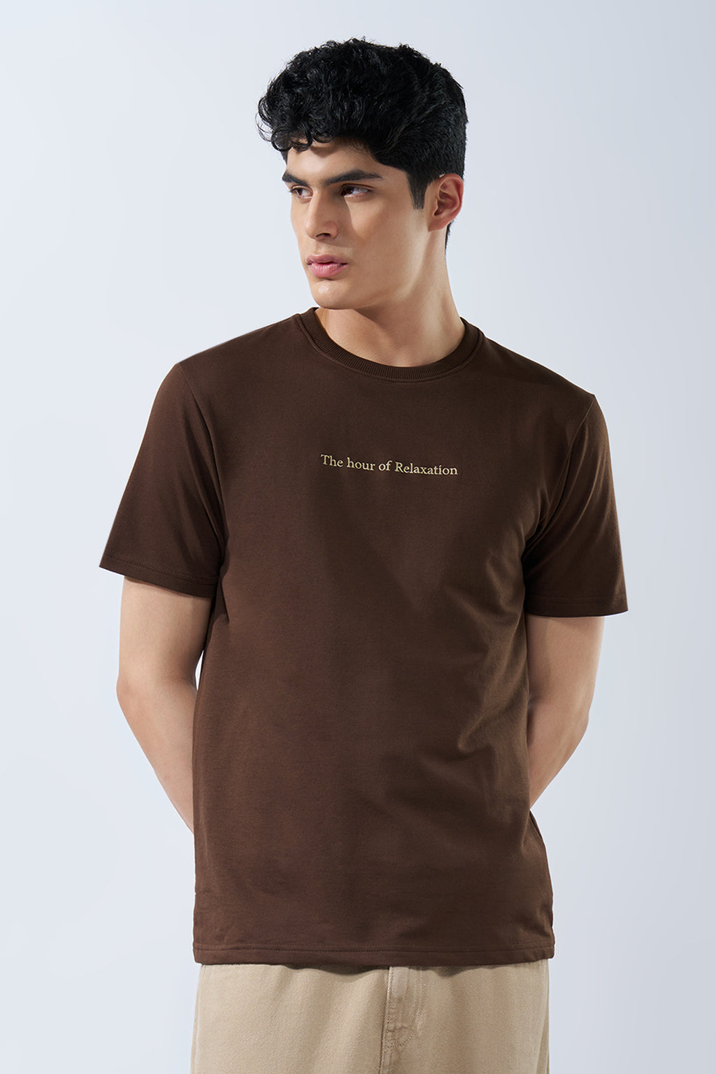 Brown Graphic T-Shirt for Men - Image 2