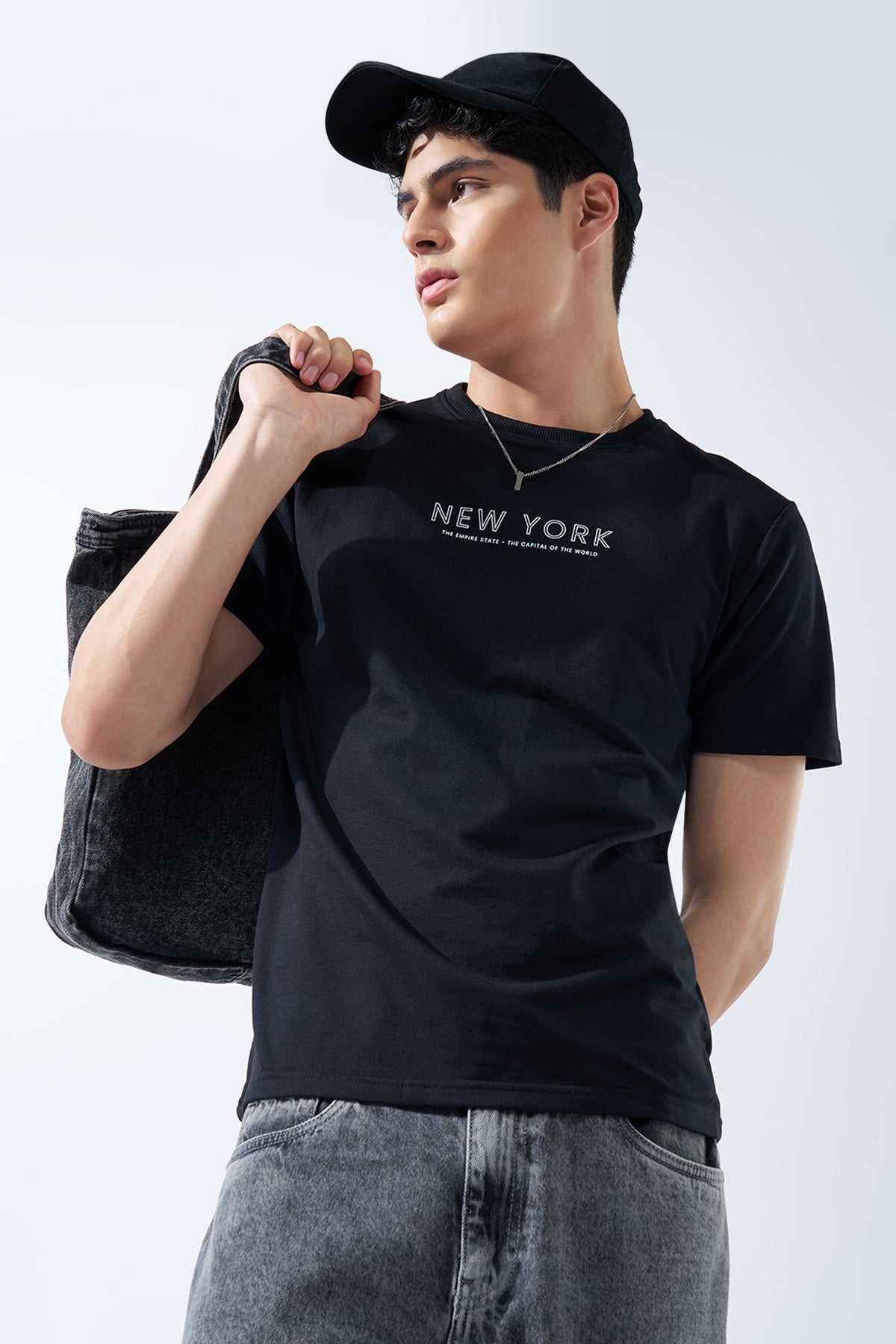 Black Graphic T-Shirt for Men - Image 1