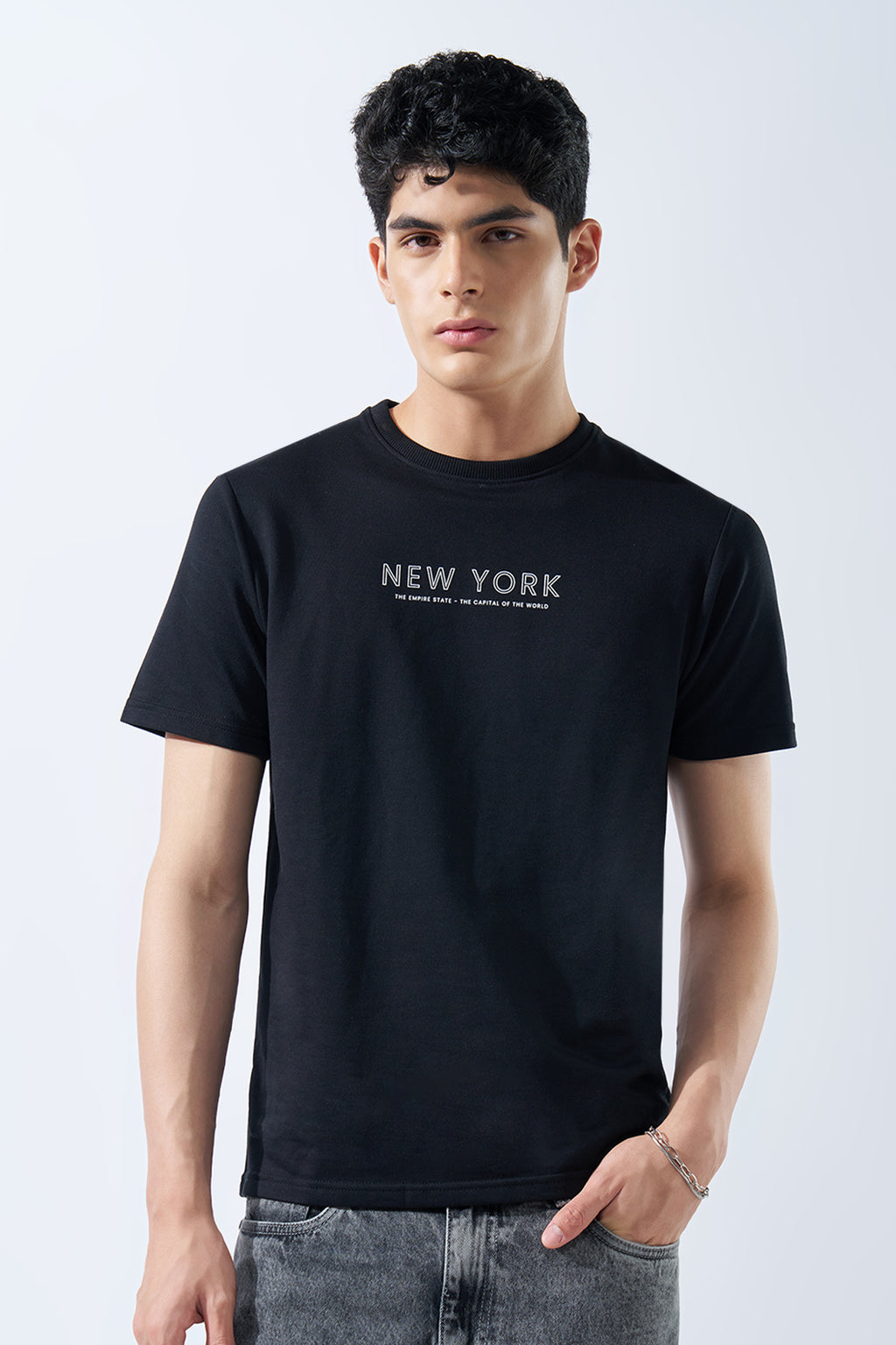 Black Graphic T-Shirt for Men - Image 2