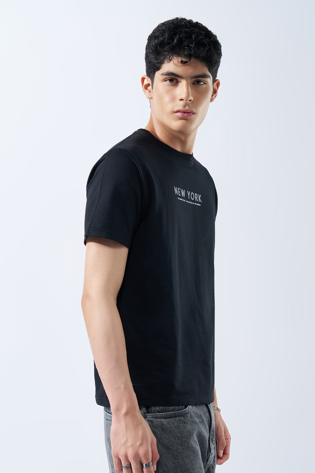 Black Graphic T-Shirt for Men - Image 4