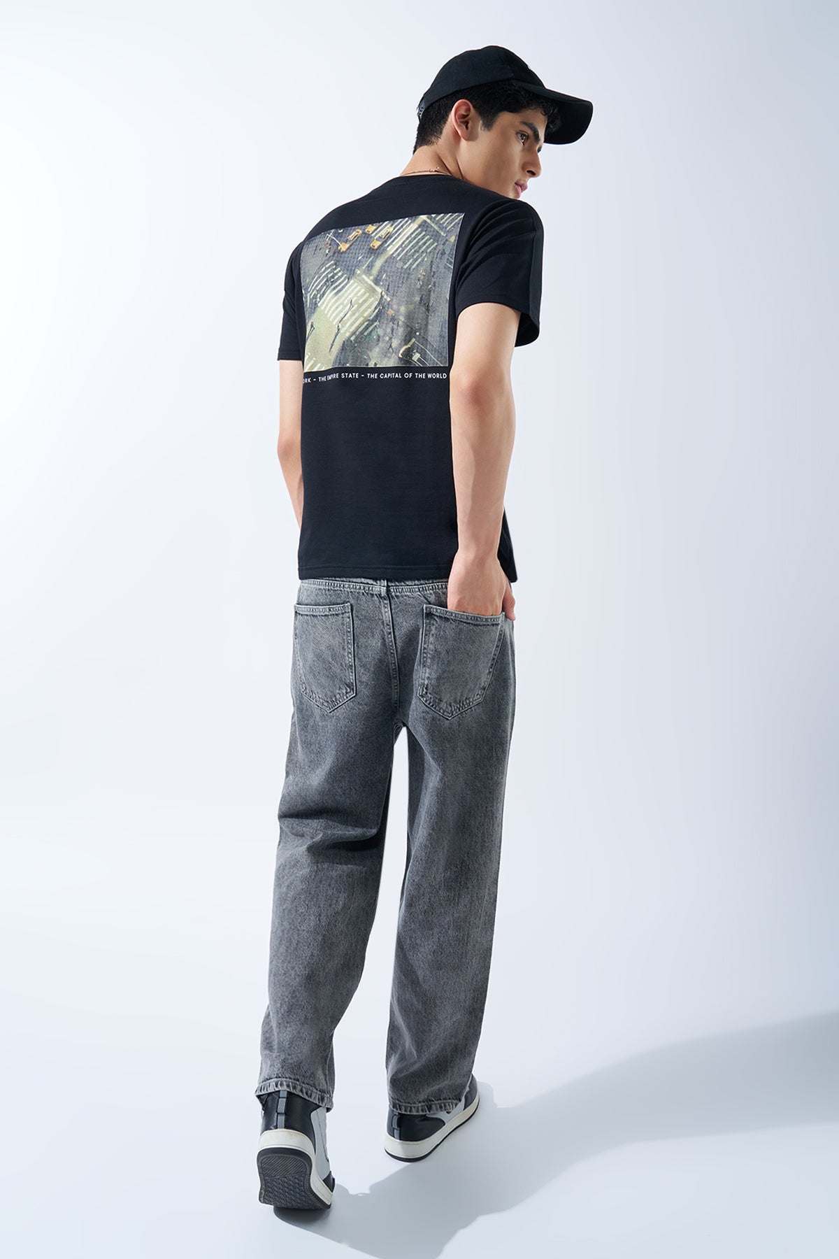 Black Graphic T-Shirt for Men - Image 6