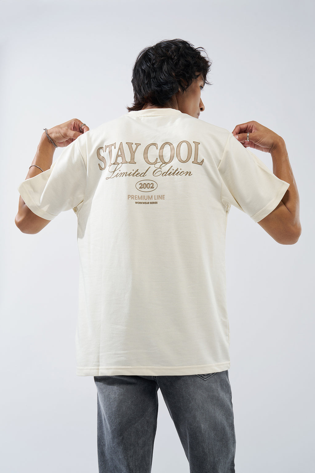 Off White Printed Regular Fit T-Shirt for Men - Image 5