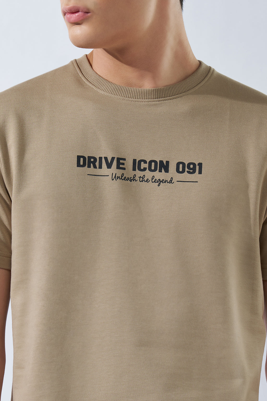 Beige Graphic Regular Fit T-Shirt for Men - Image 3