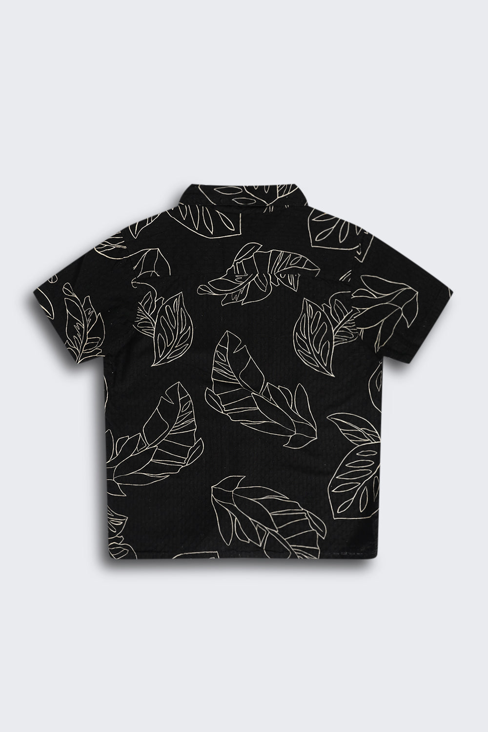 Black Botanical Print Shirt for Tweens Boys - Image 3