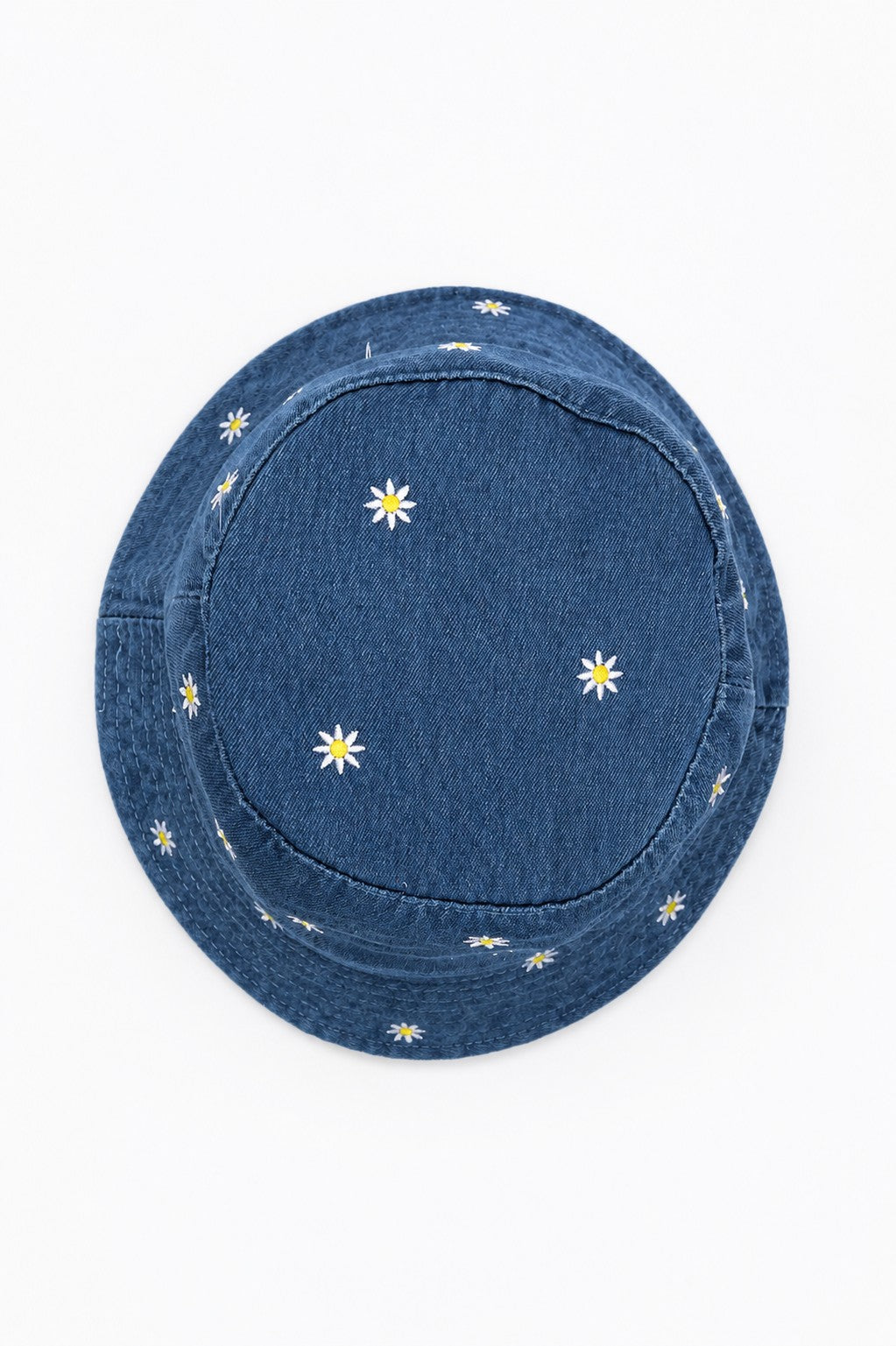 Blue Embroidered Denim Bucket Hat for Women - Image 3
