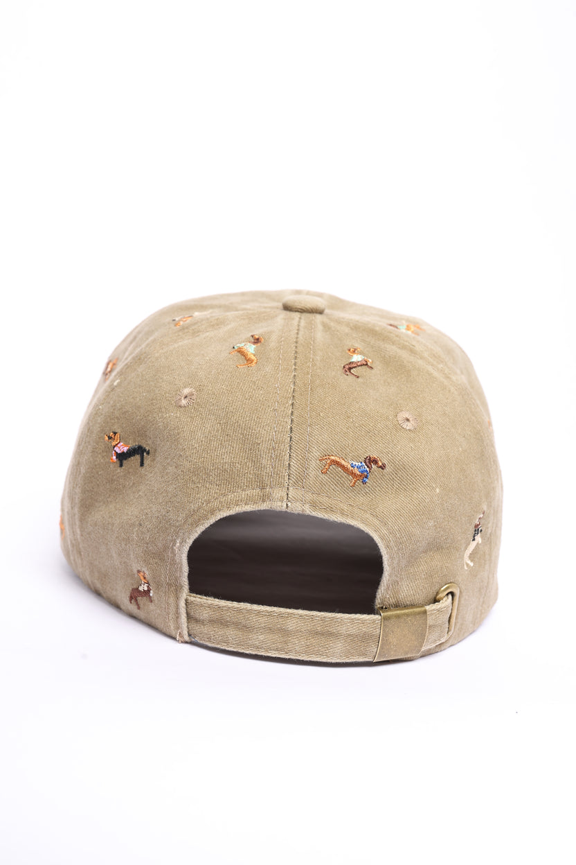 Beige Embroidered Motif Baseball Cap for Men - Image 3