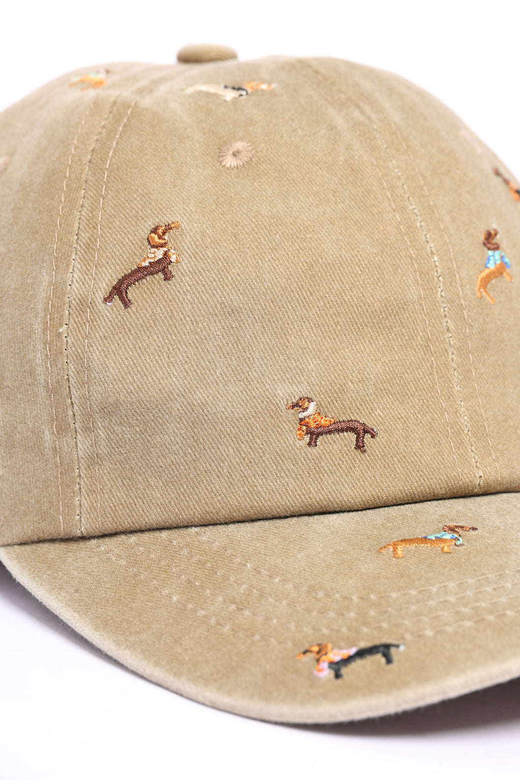 Beige Embroidered Motif Baseball Cap for Men - Image 5