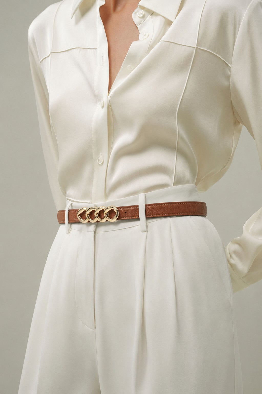 Multi-coloured Textured Pack of 2 Belts for Women - Image 2