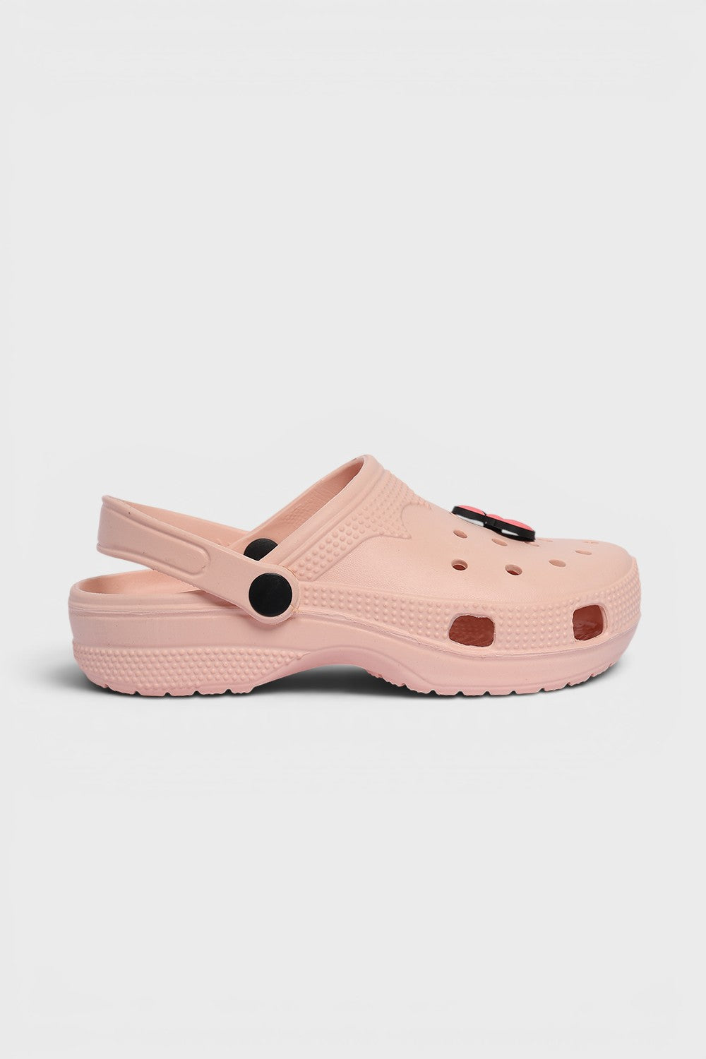 Peach Solid Platform Clogs for Girls - Image 2
