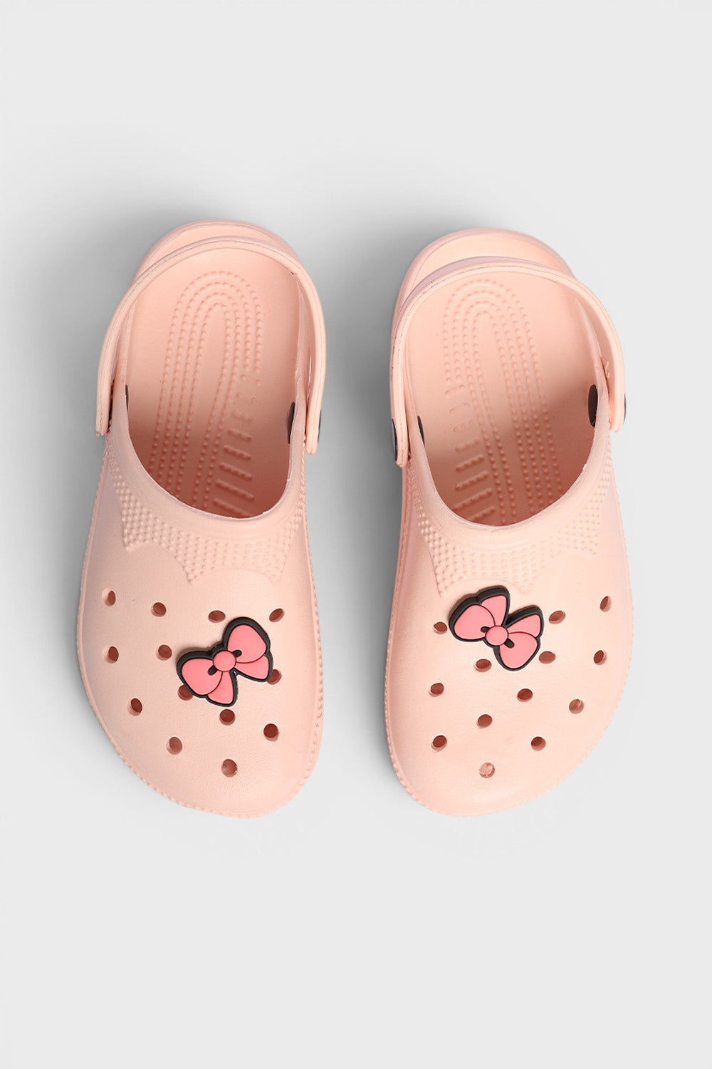 Peach Solid Platform Clogs for Girls - Image 4