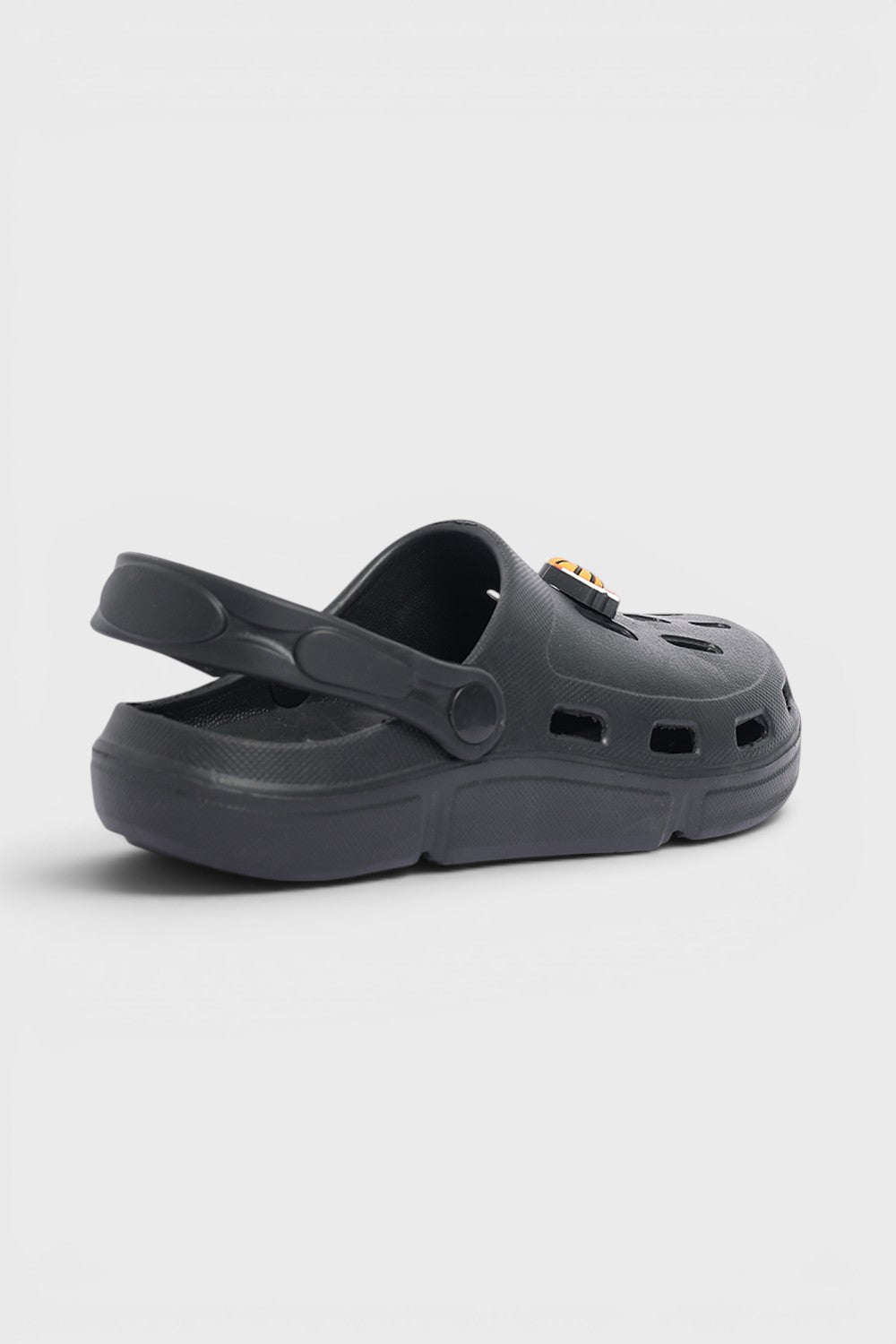 Black Solid Platform Clogs for Boys - Image 3