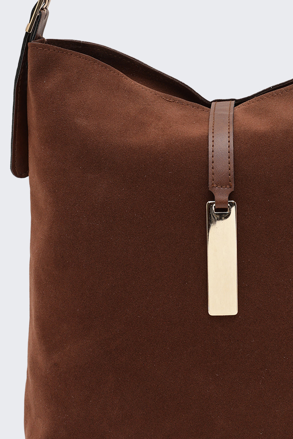 Brown Solid Tote Bag for Women - Image 7