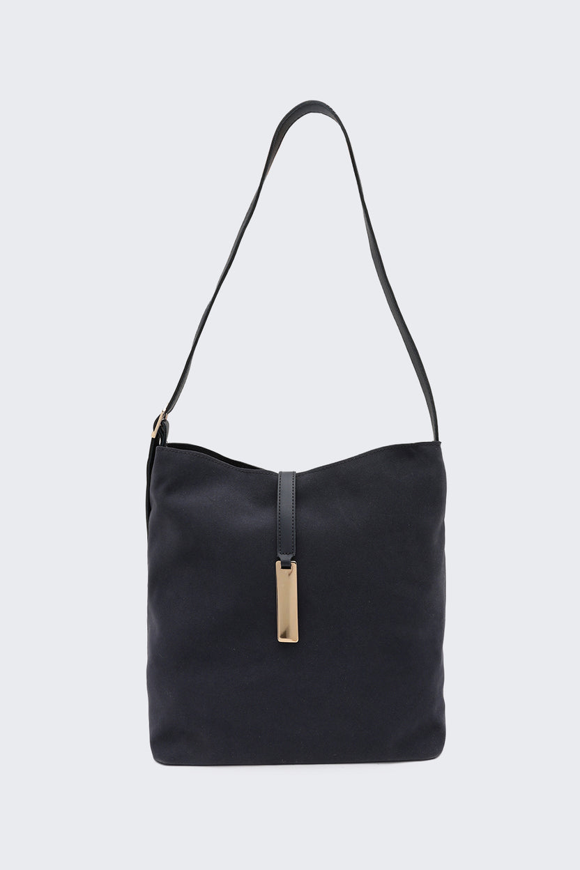 Navy Solid Tote Bag for Women - Image 2