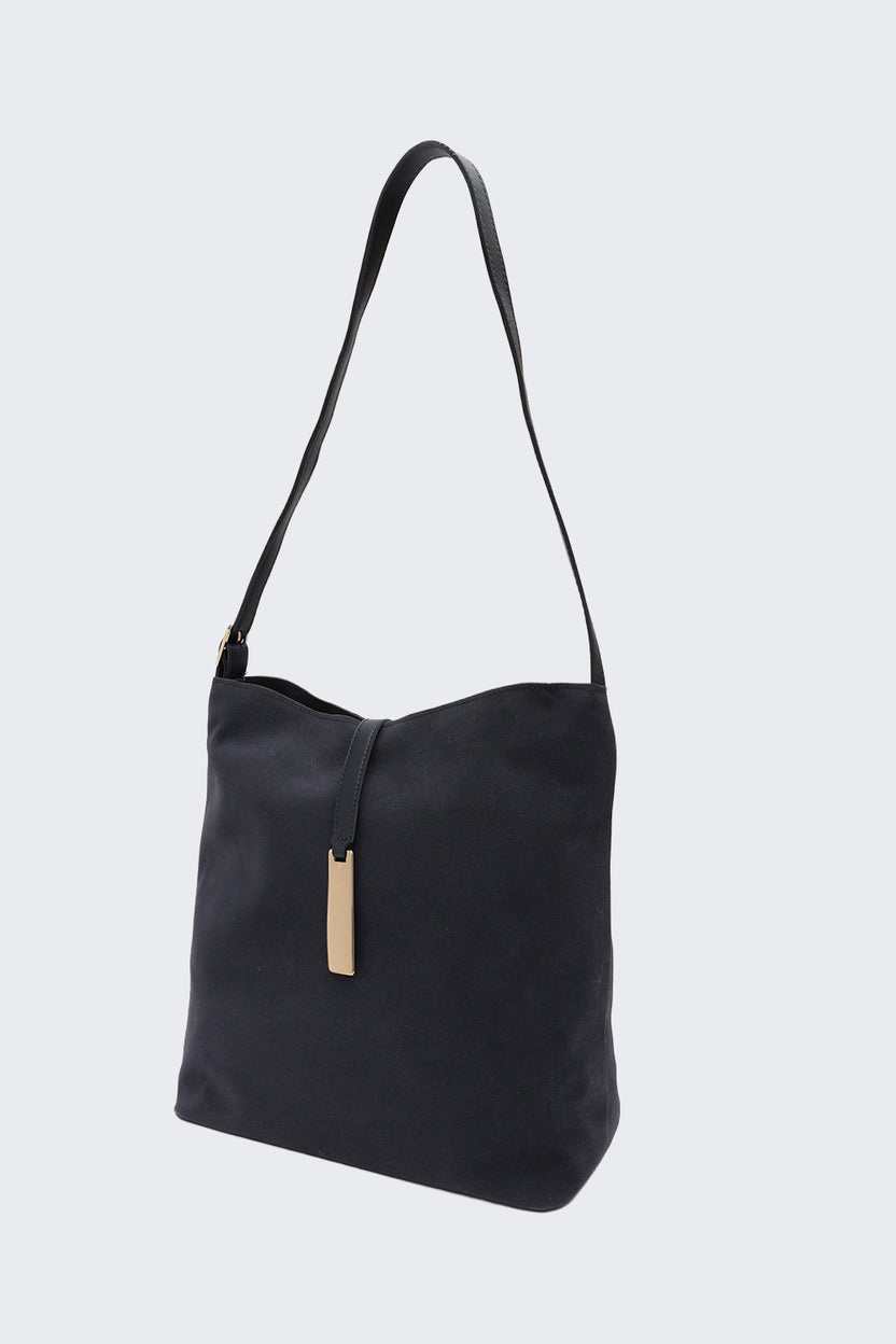 Navy Solid Tote Bag for Women - Image 5