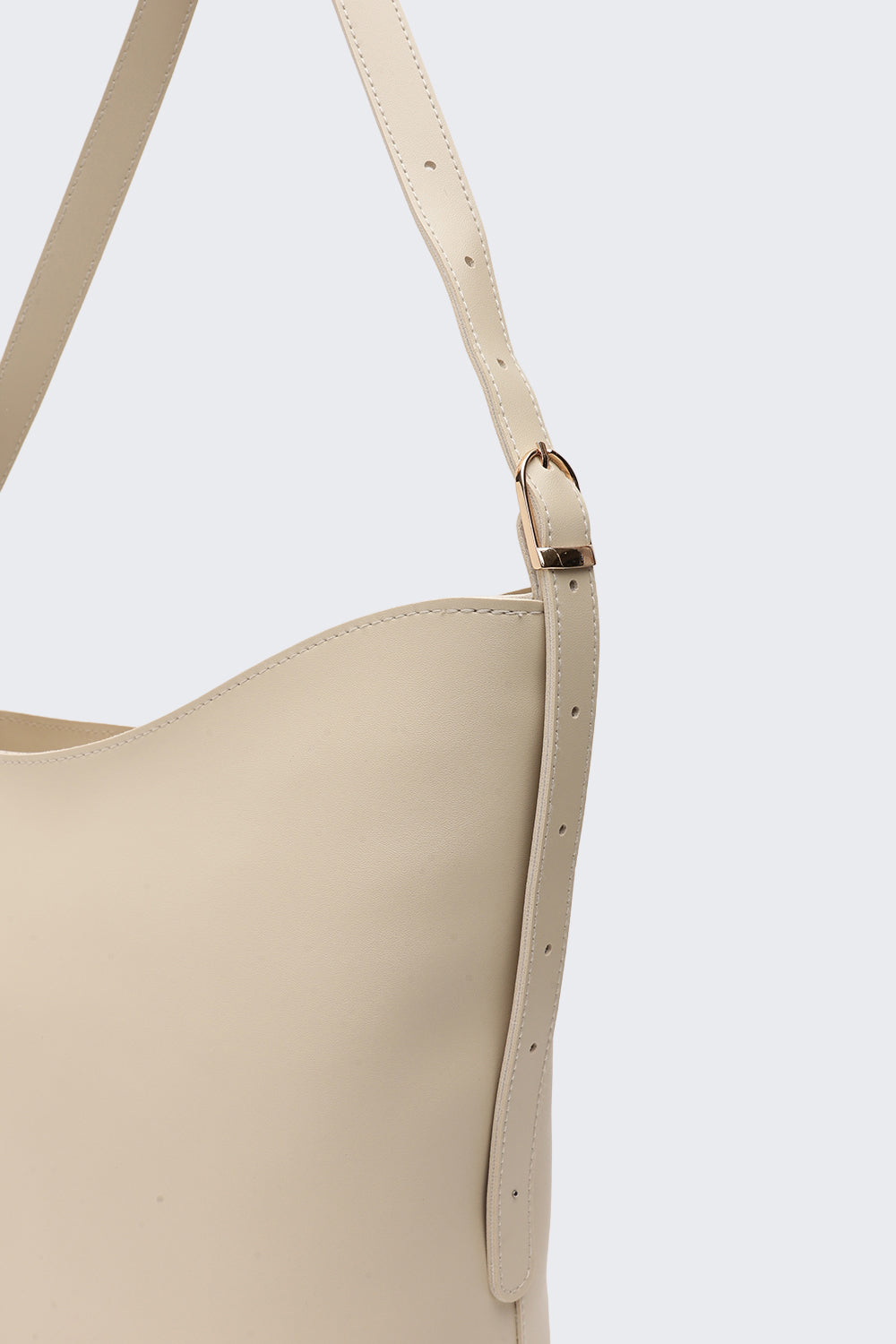 Cream PU Tote Bag for Women - Image 5