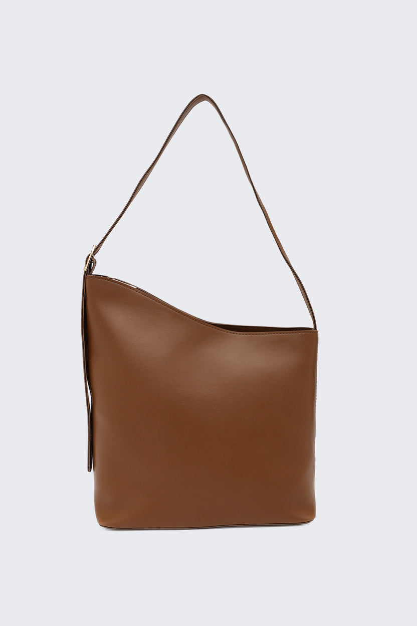 Tan Solid Tote Bag for Women - Image 4