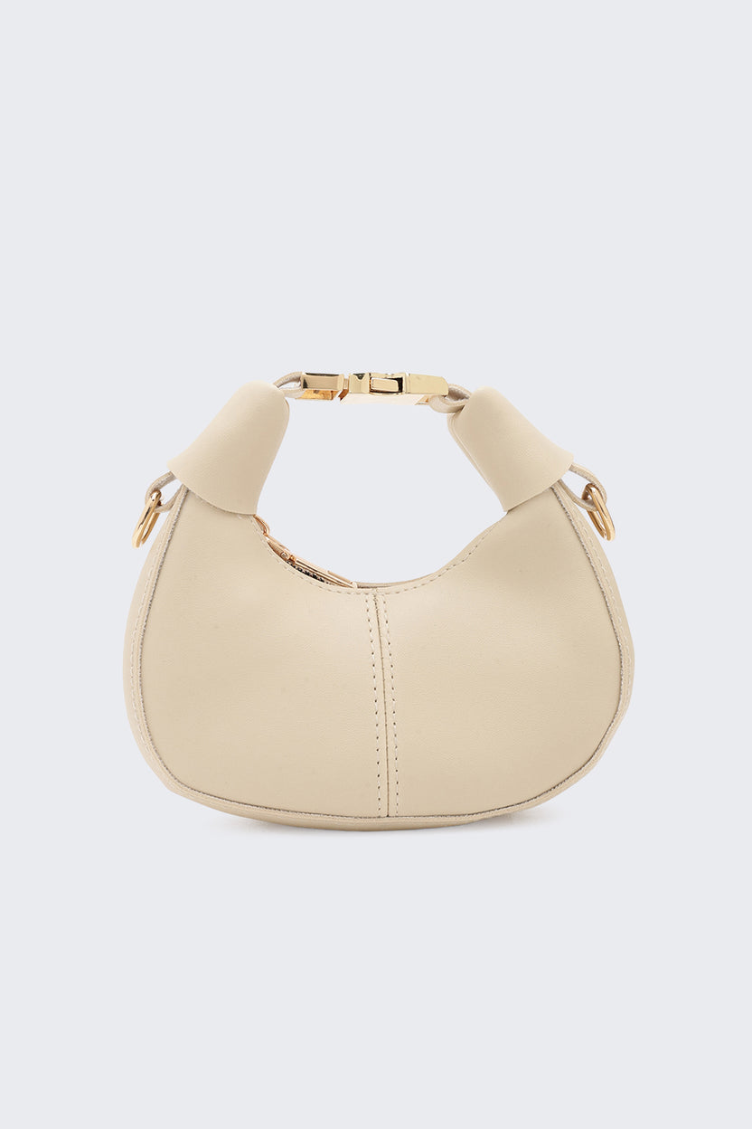 Cream Solid Sling Bag For Women - Image 2