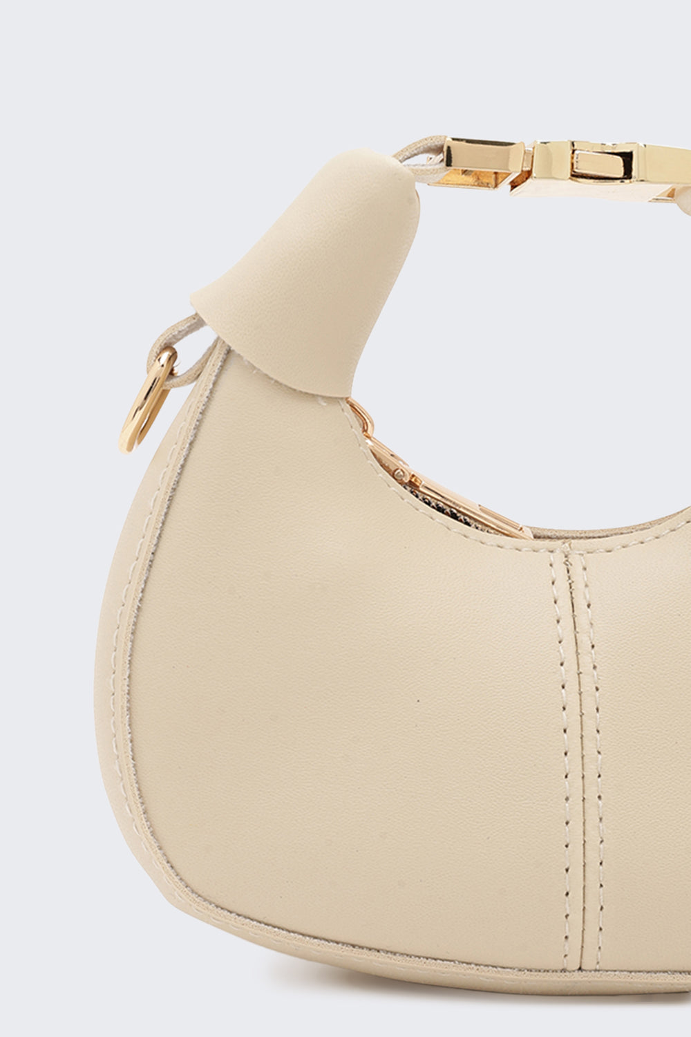 Cream Solid Sling Bag for Women - Image 6