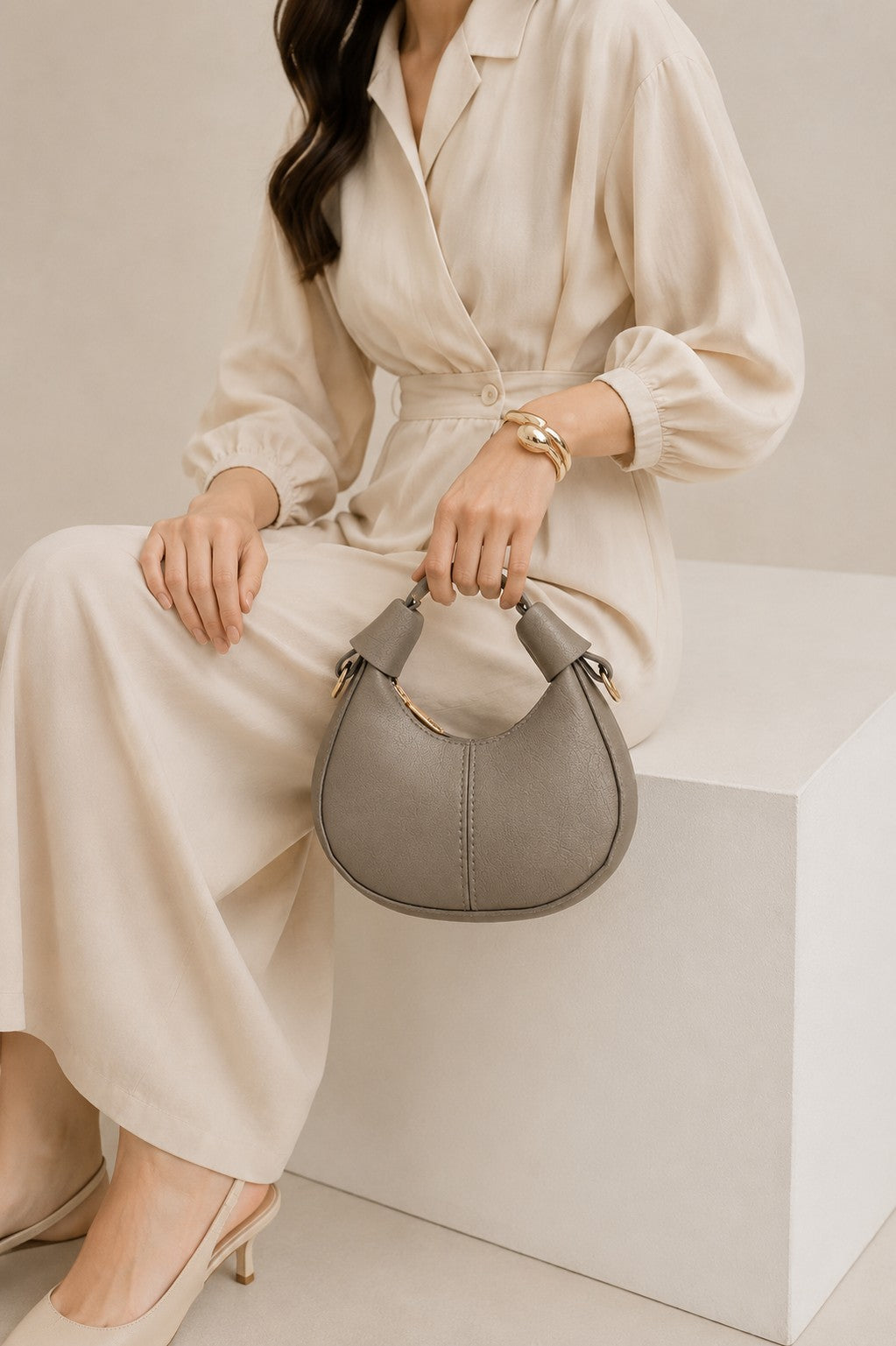 Gold Solid Sling Bag for Women - Image 1