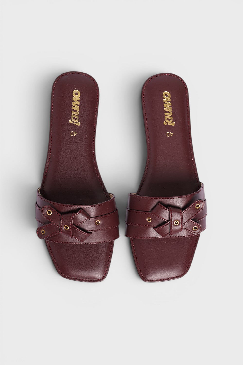 Brown Solid Flats for Women - Image 4