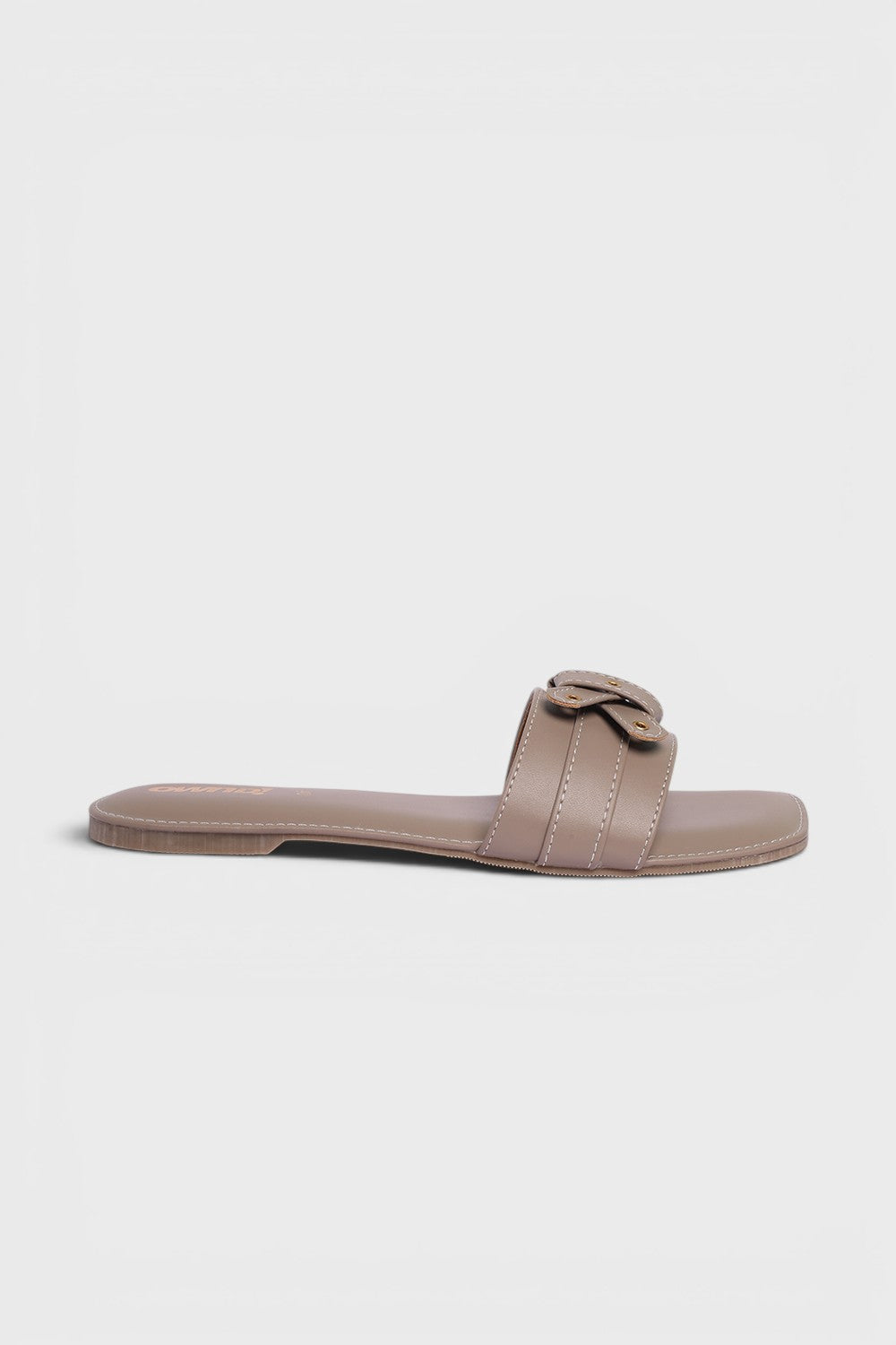 Grey Solid Flats for Women - Image 2