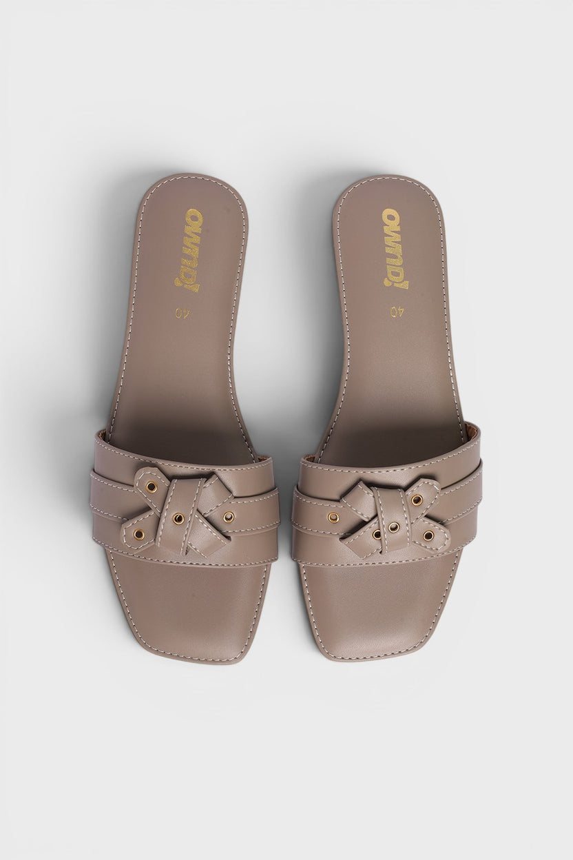 Grey Solid Flats for Women - Image 4