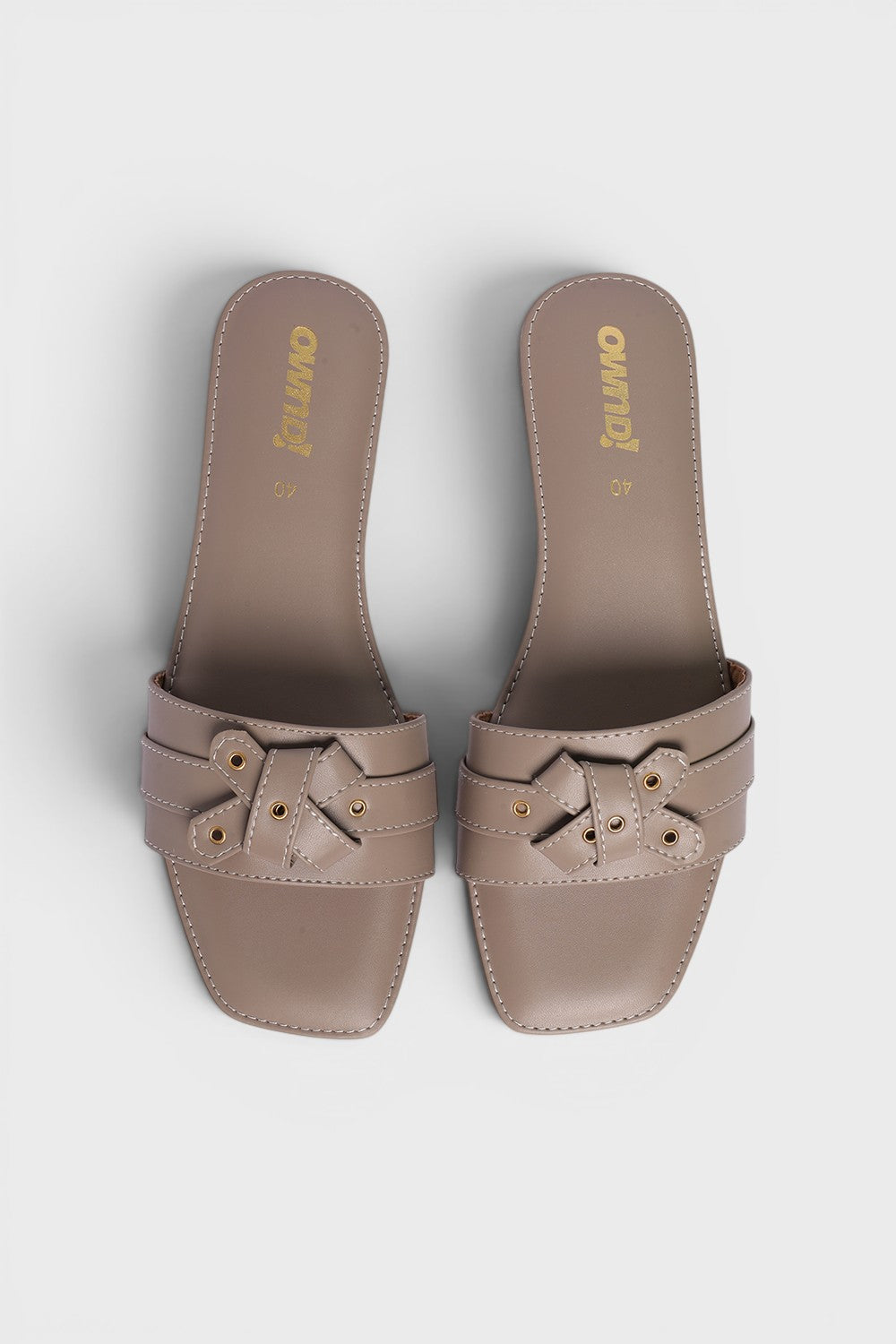 Grey Solid Flats for Women - Image 4