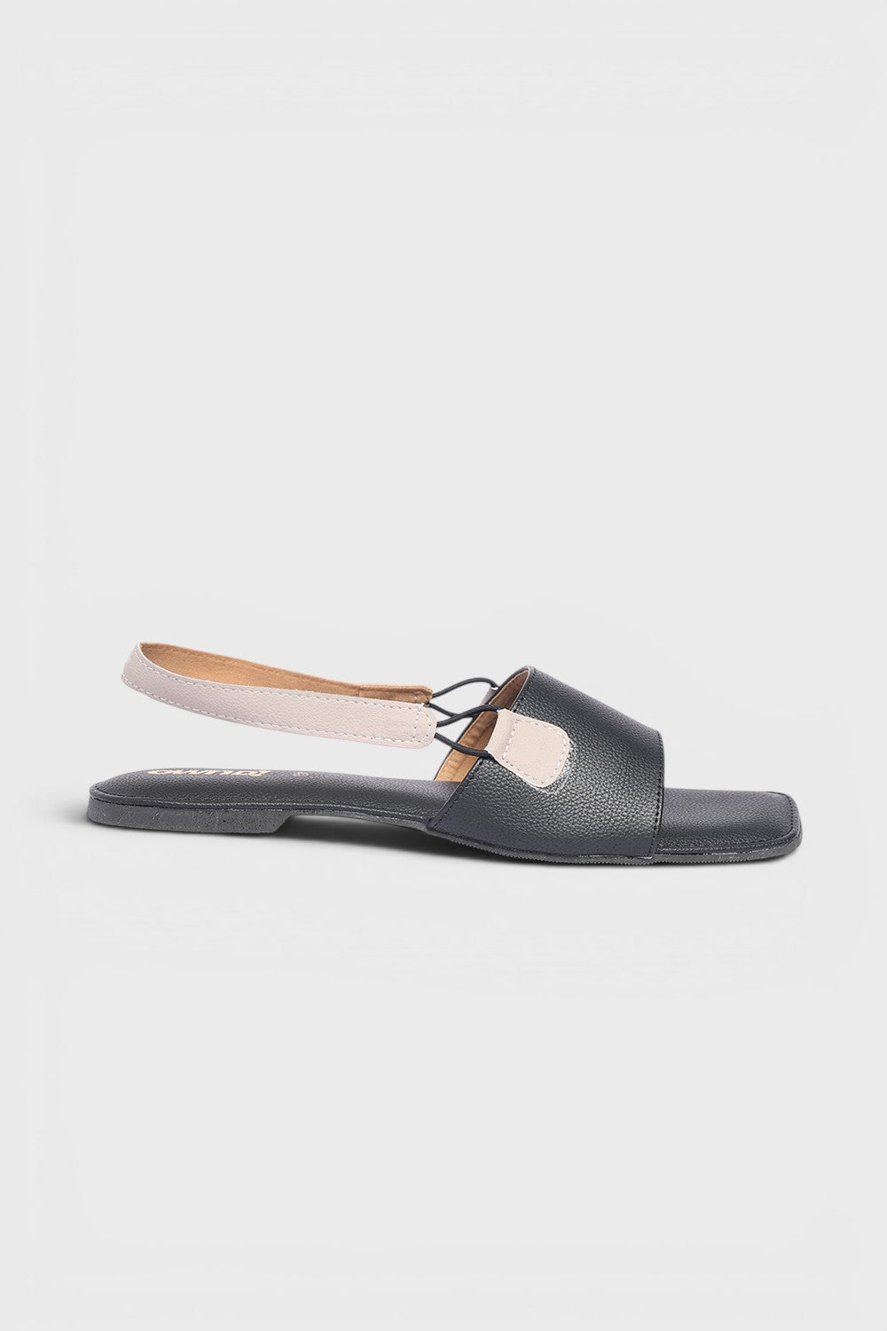 Black Solid Flats for Women - Image 2