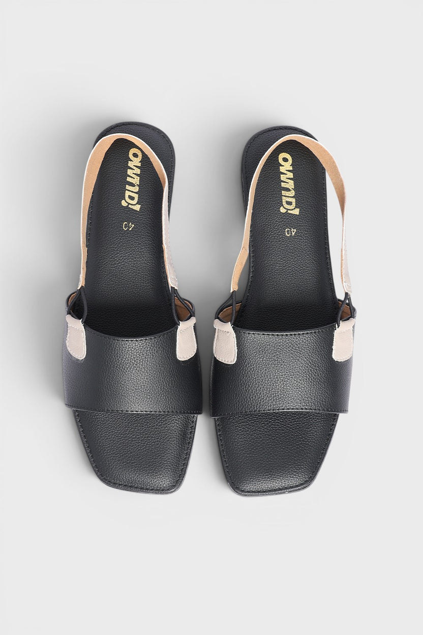 Black Solid Flats for Women - Image 4