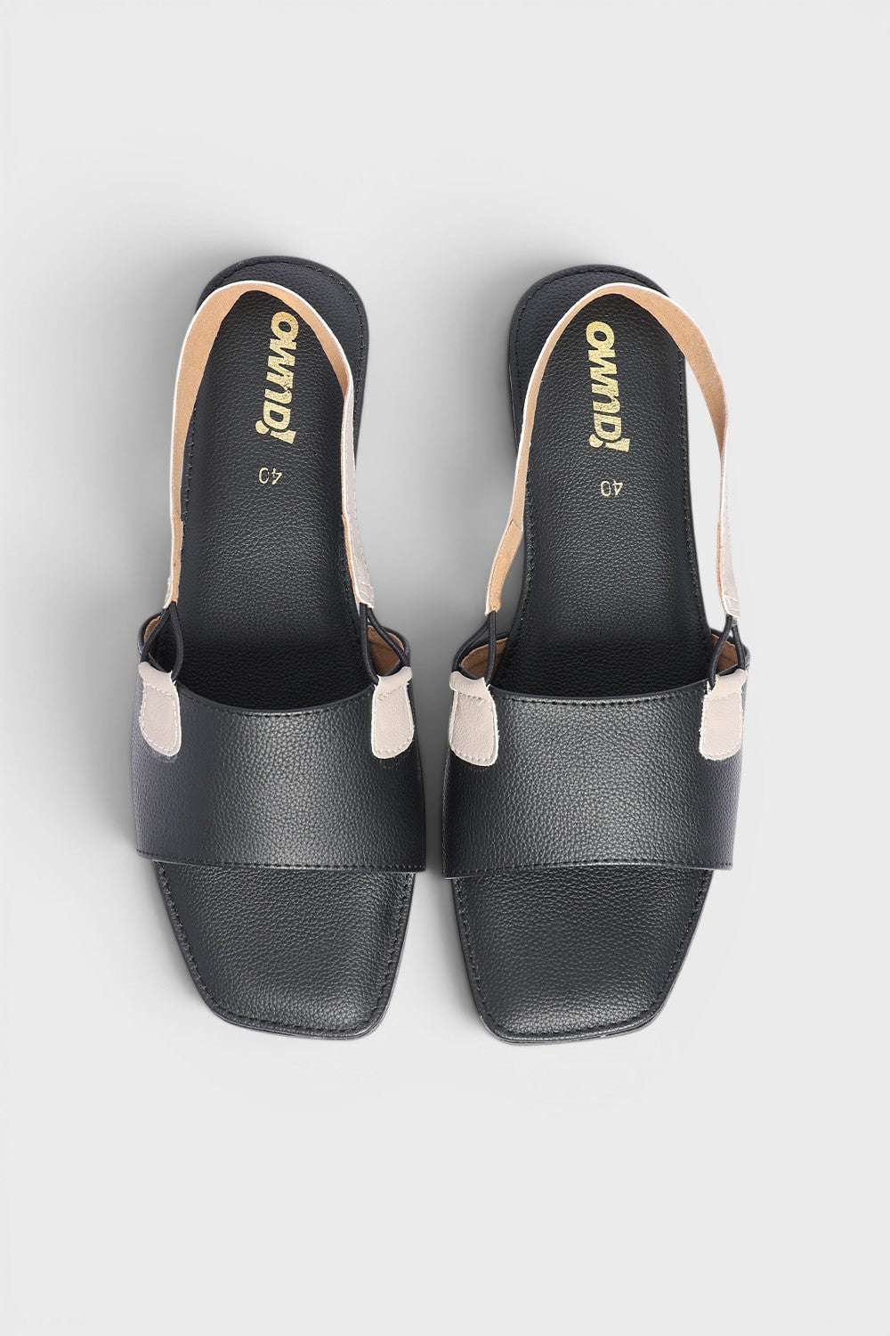 Black Solid Flats for Women - Image 4