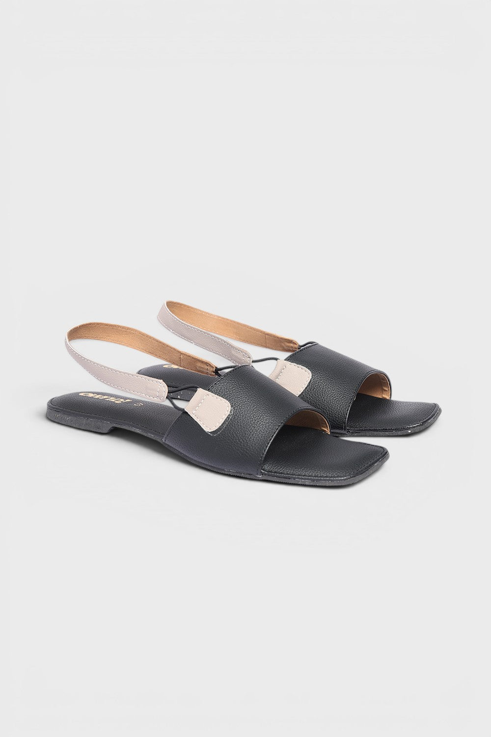 Black Solid Flats for Women - Image 5