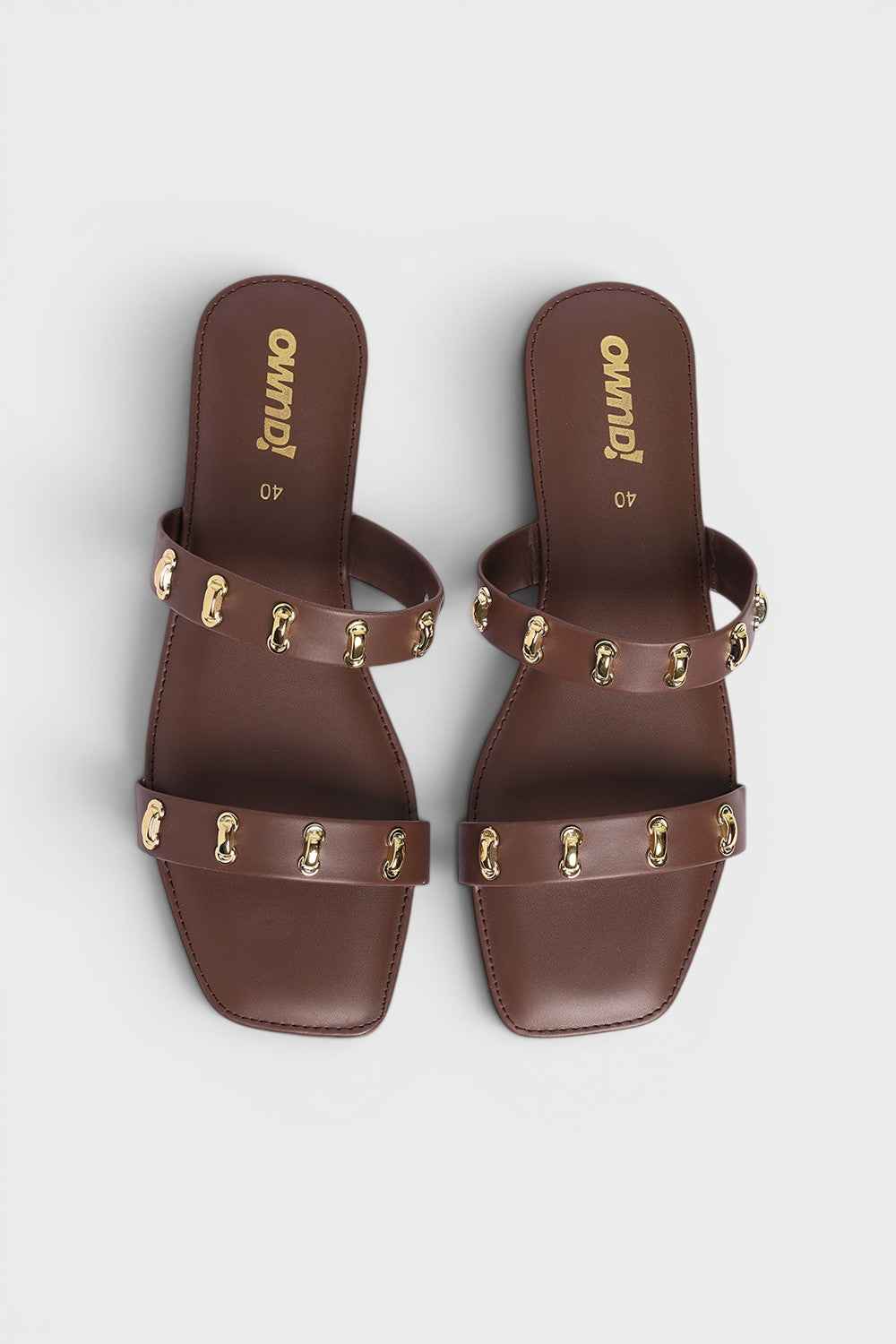 Brown Embellished Flats for Women - Image 4