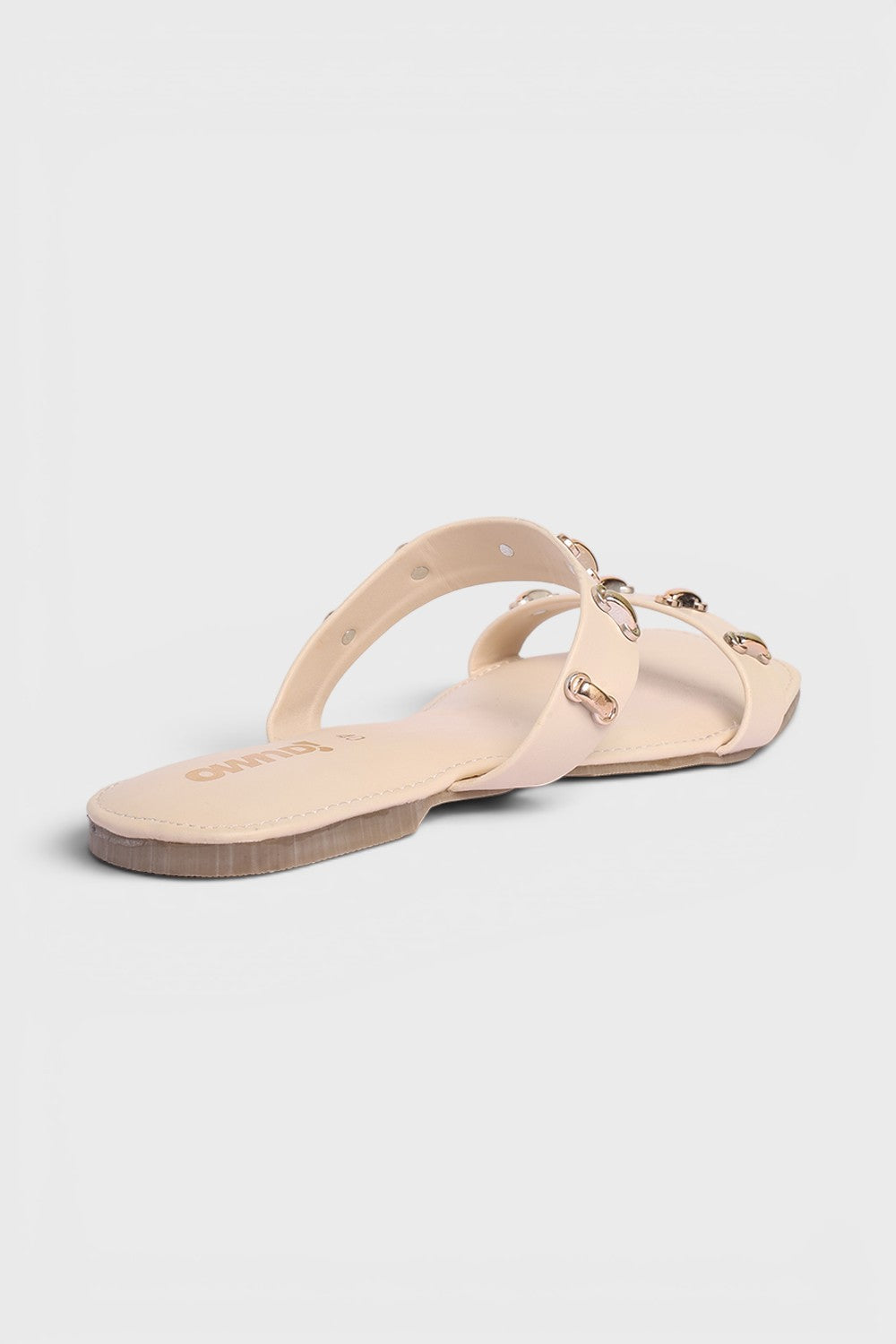 Cream Embellished Flats for Women - Image 3