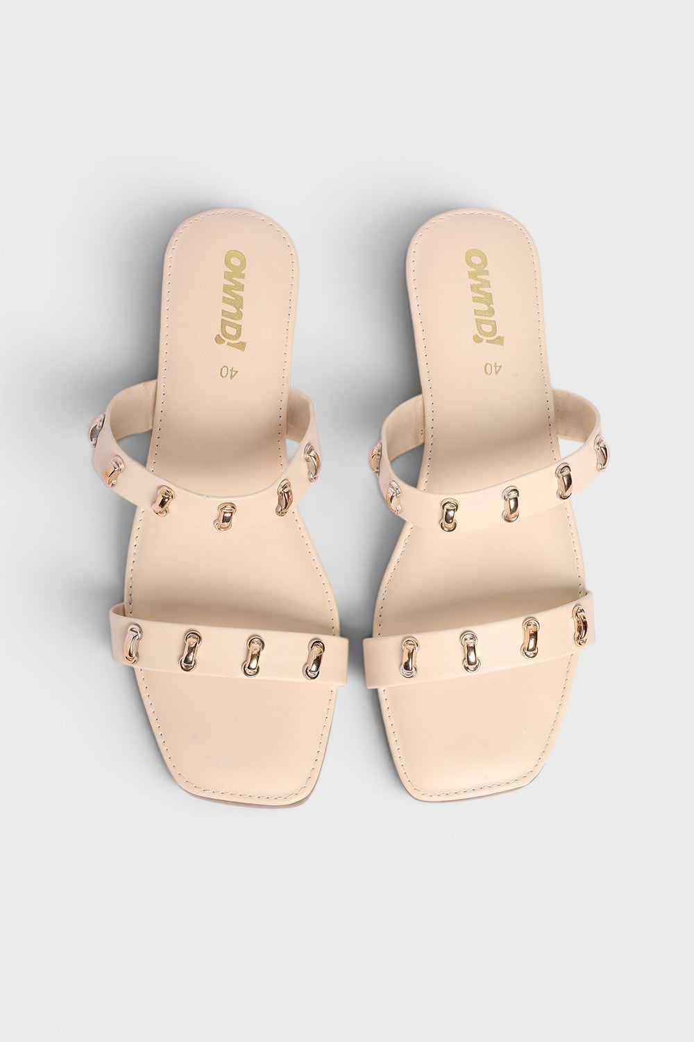Cream Embellished Flats for Women - Image 4