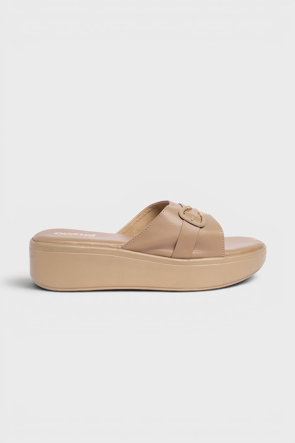 Taupe Solid Wedges for Women - Image 2