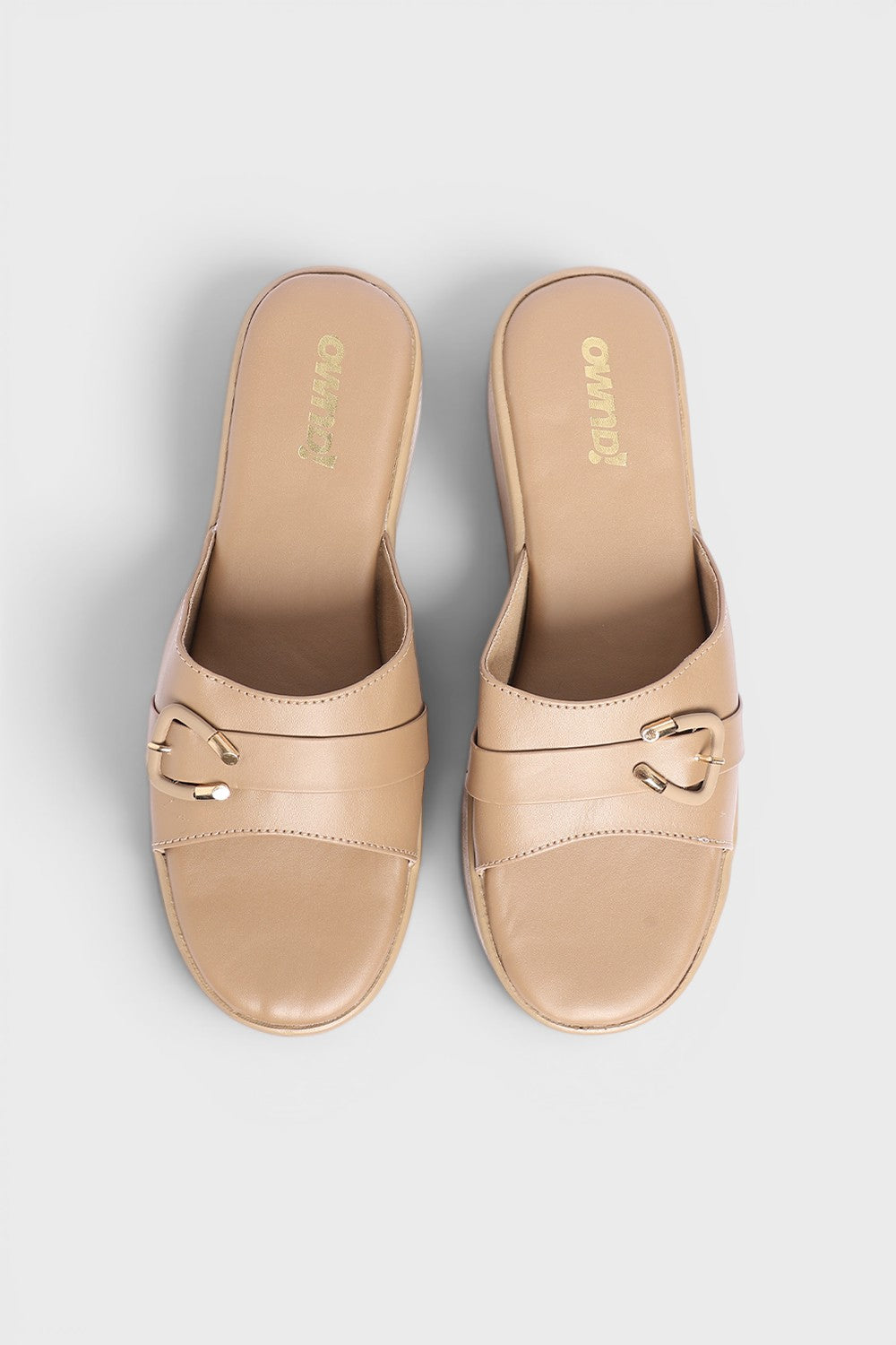 Taupe Solid Wedges for Women - Image 4