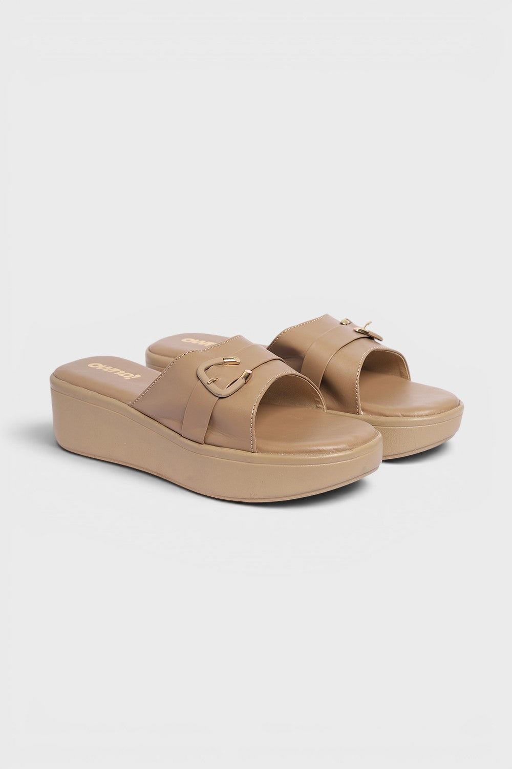 Taupe Solid Wedges for Women - Image 5