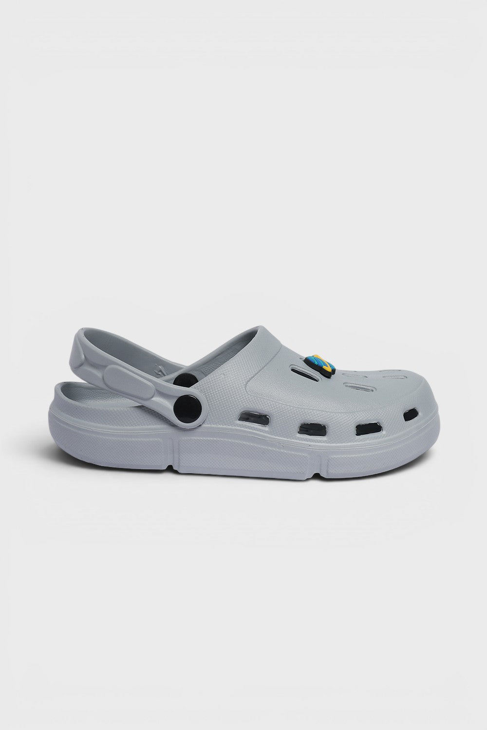 Grey Solid Platform Clogs for Boys - Image 2