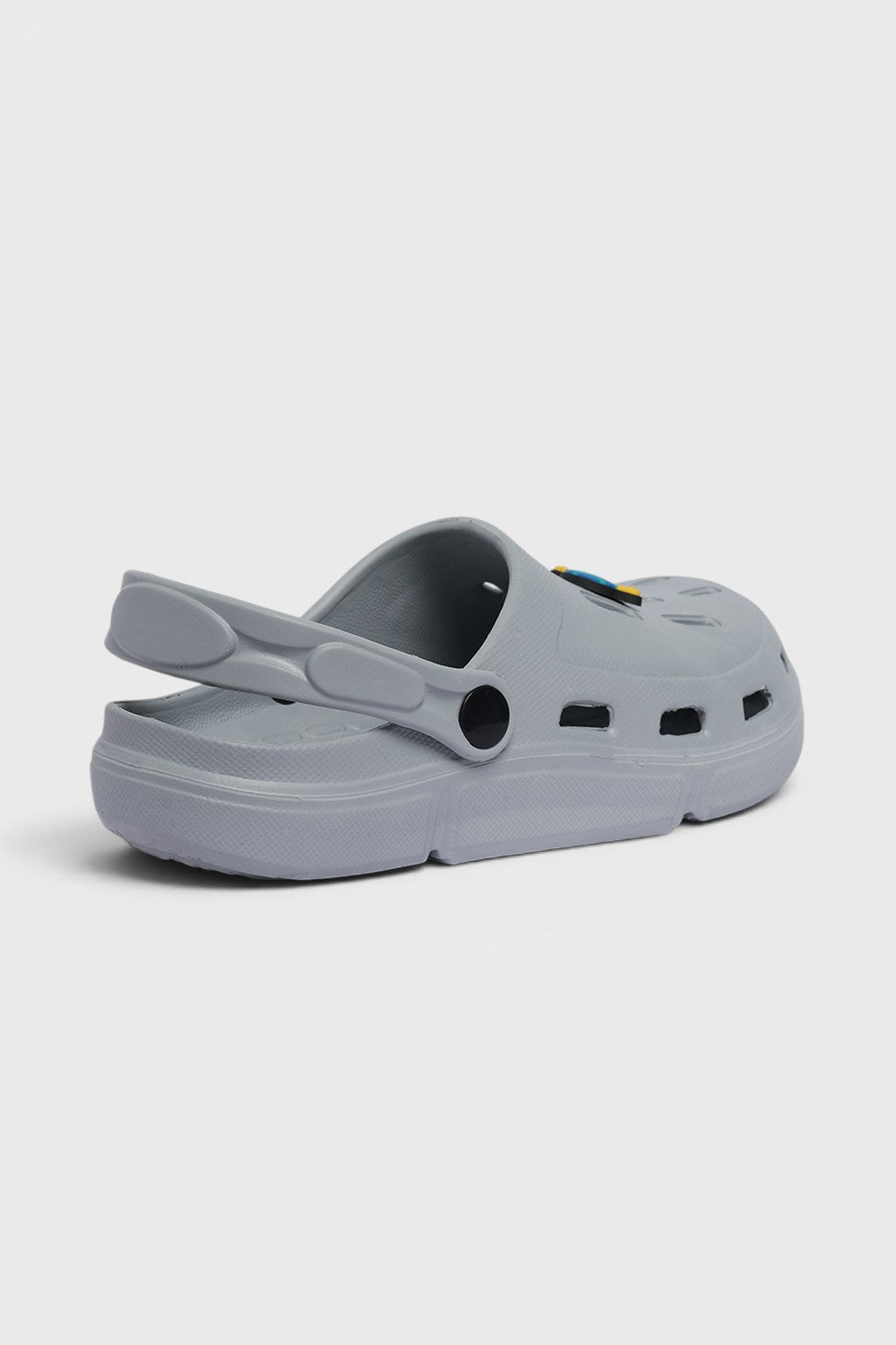 Grey Solid Platform Clogs for Boys - Image 3