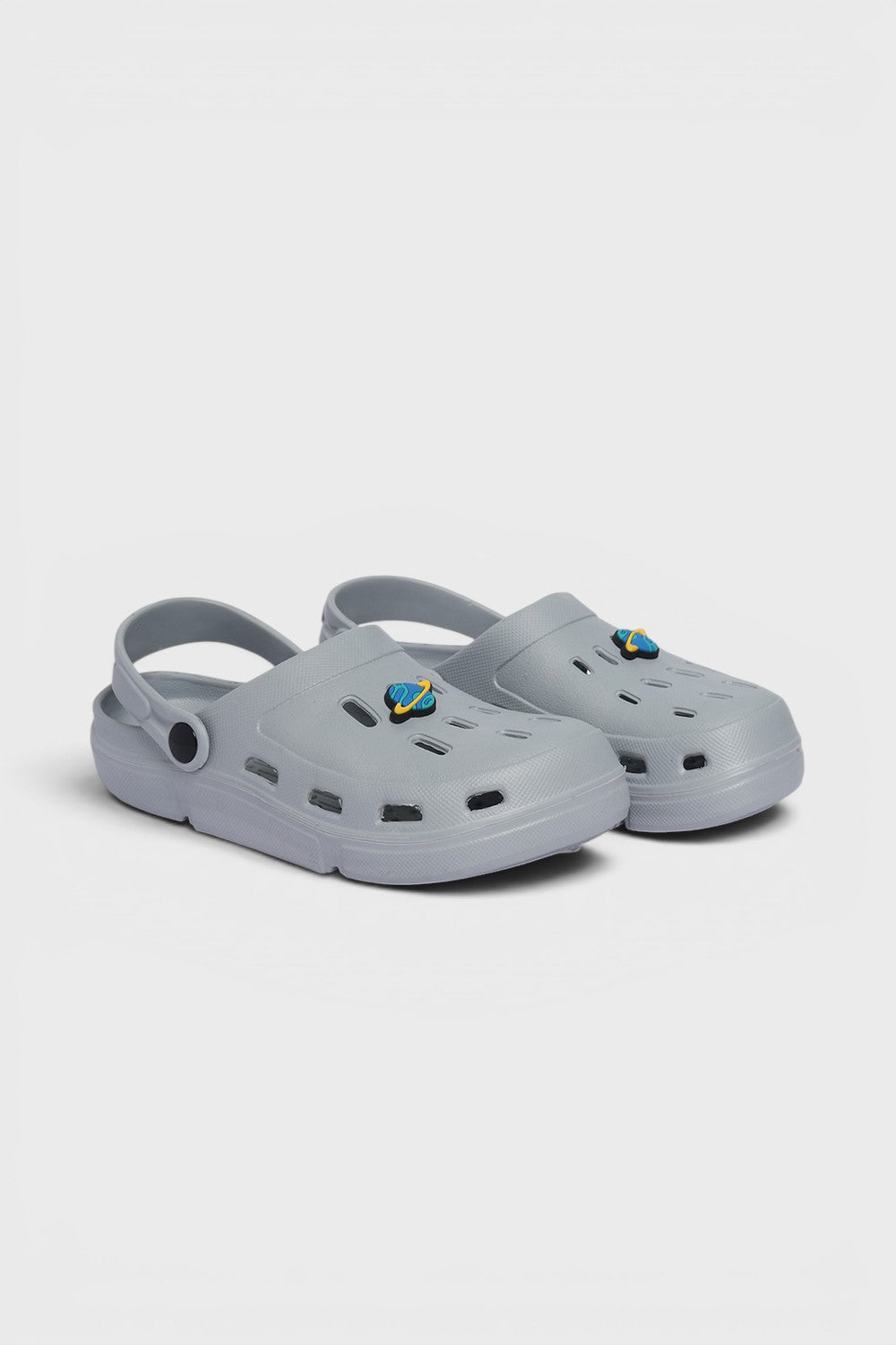 Grey Solid Platform Clogs for Boys - Image 5