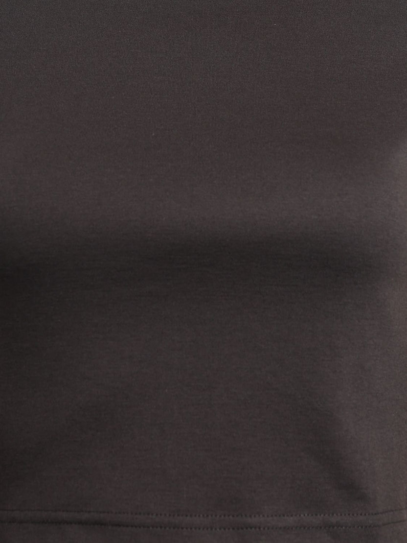 Womens Slim Fit Black Crop T-Shirt - Image 8
