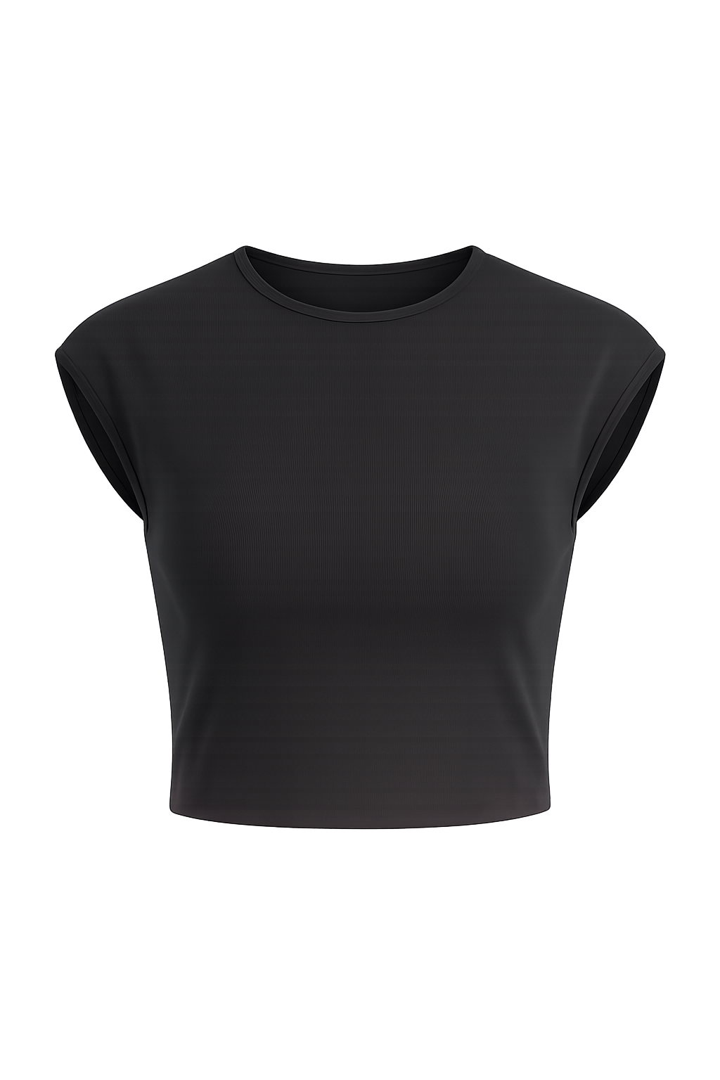 Womens Slim Fit Black Crop T-Shirt - Image 7